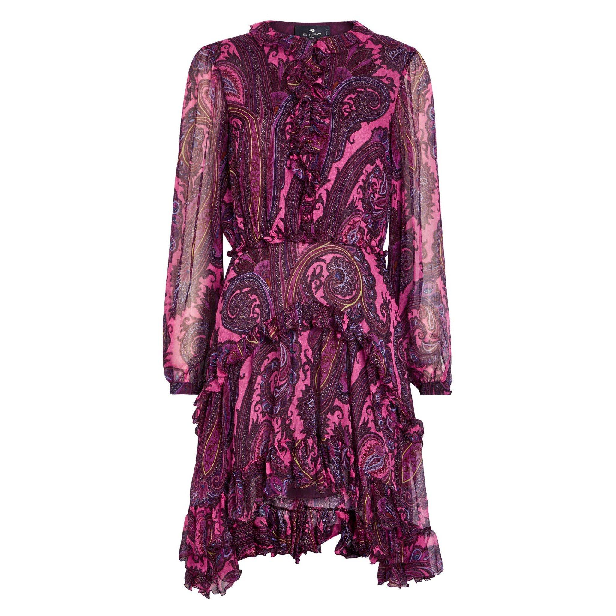 MULTICOLOURED - Etro - Women's Silk Ruffle Mini Dress - 1