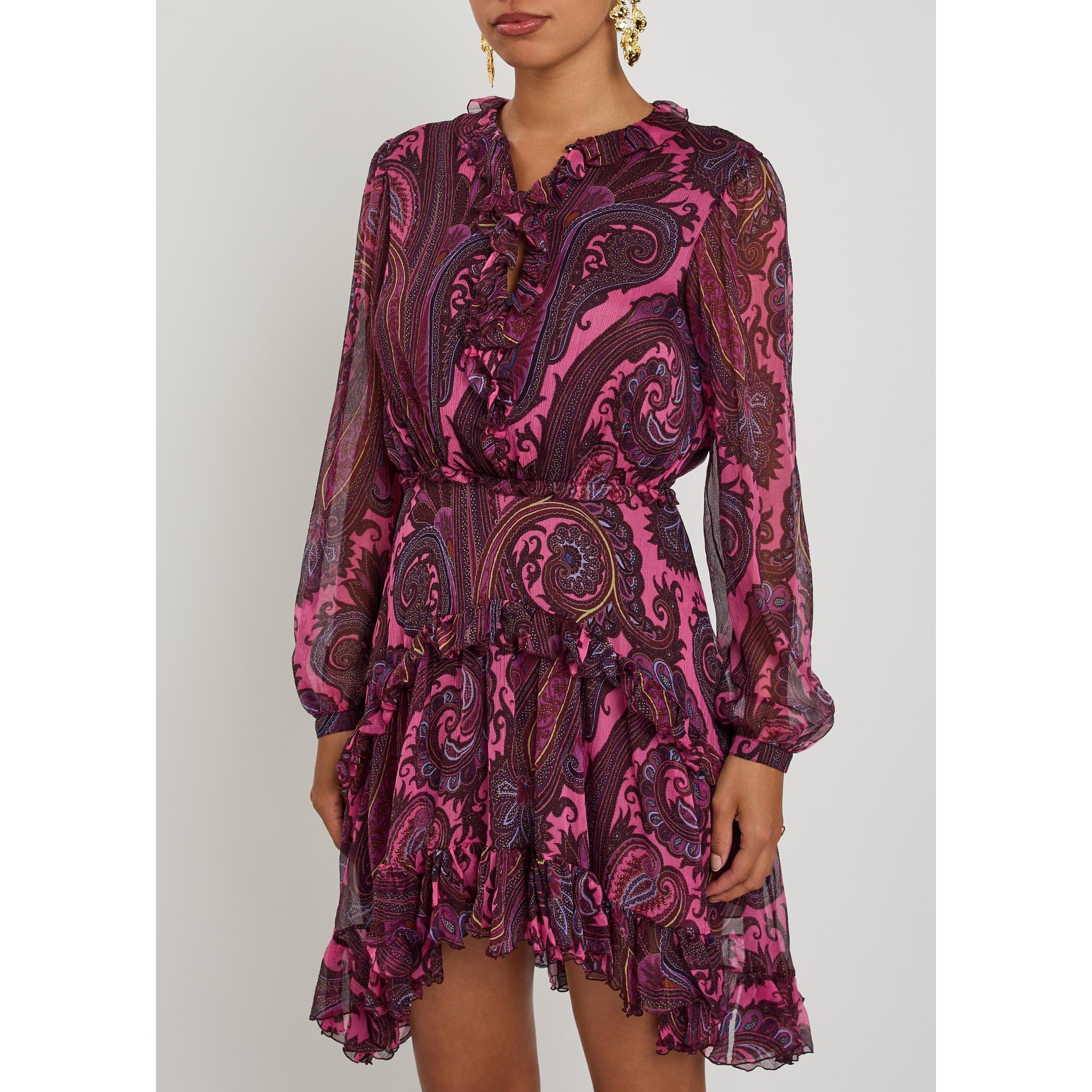 MULTICOLOURED - Etro - Women's Silk Ruffle Mini Dress - 2