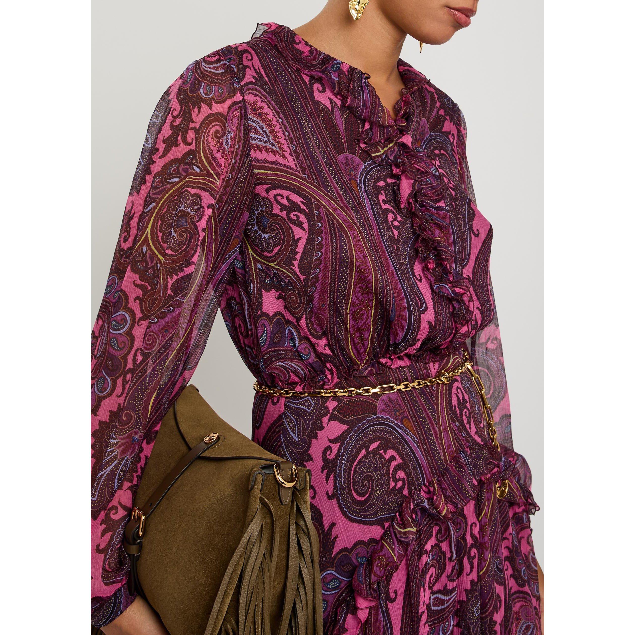 MULTICOLOURED - Etro - Women's Silk Ruffle Mini Dress - 4