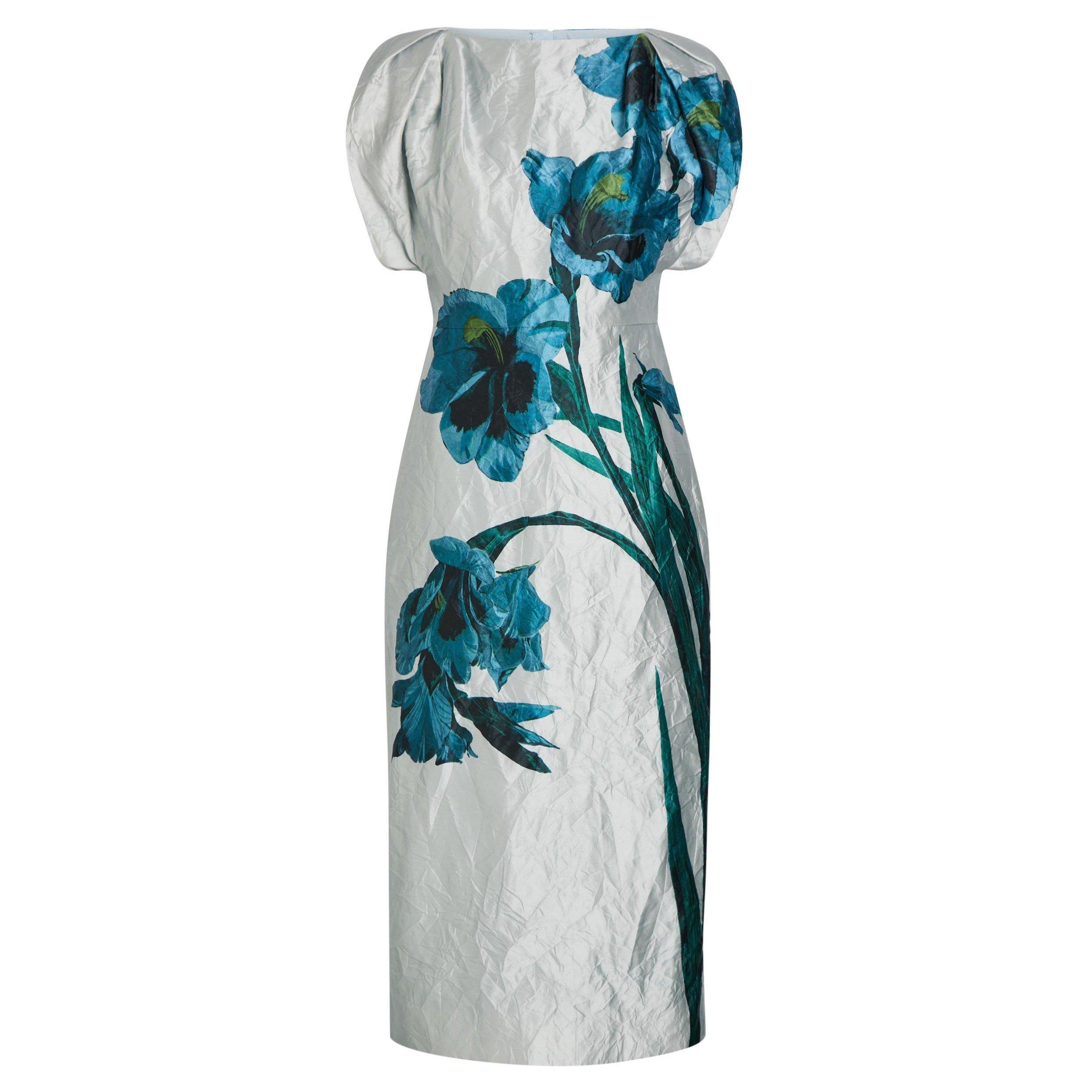 WHITE AND OTHER - Erdem - FLORAL TEXTURED SATIN SHORT SL - 1
