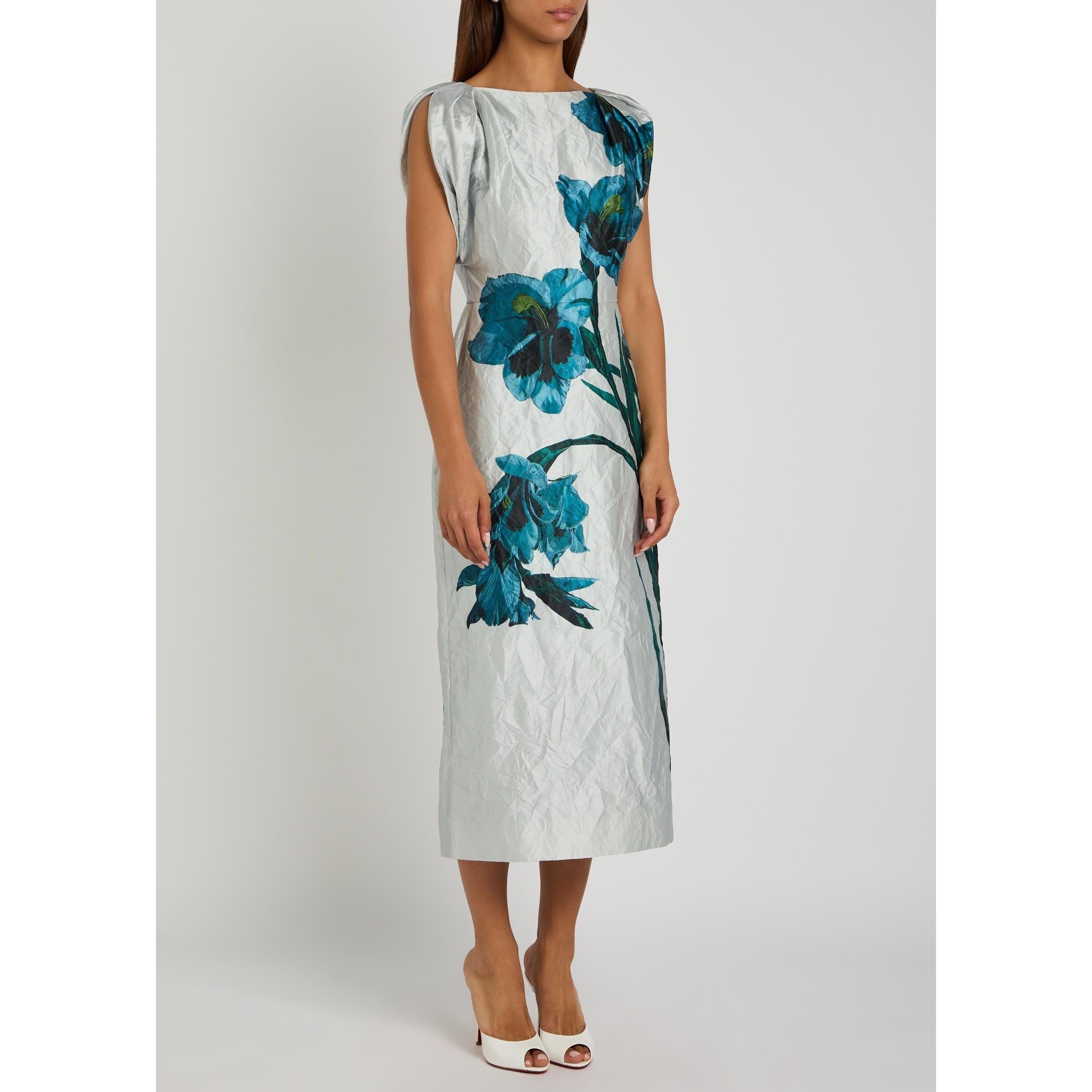 WHITE AND OTHER - Erdem - FLORAL TEXTURED SATIN SHORT SL - 2