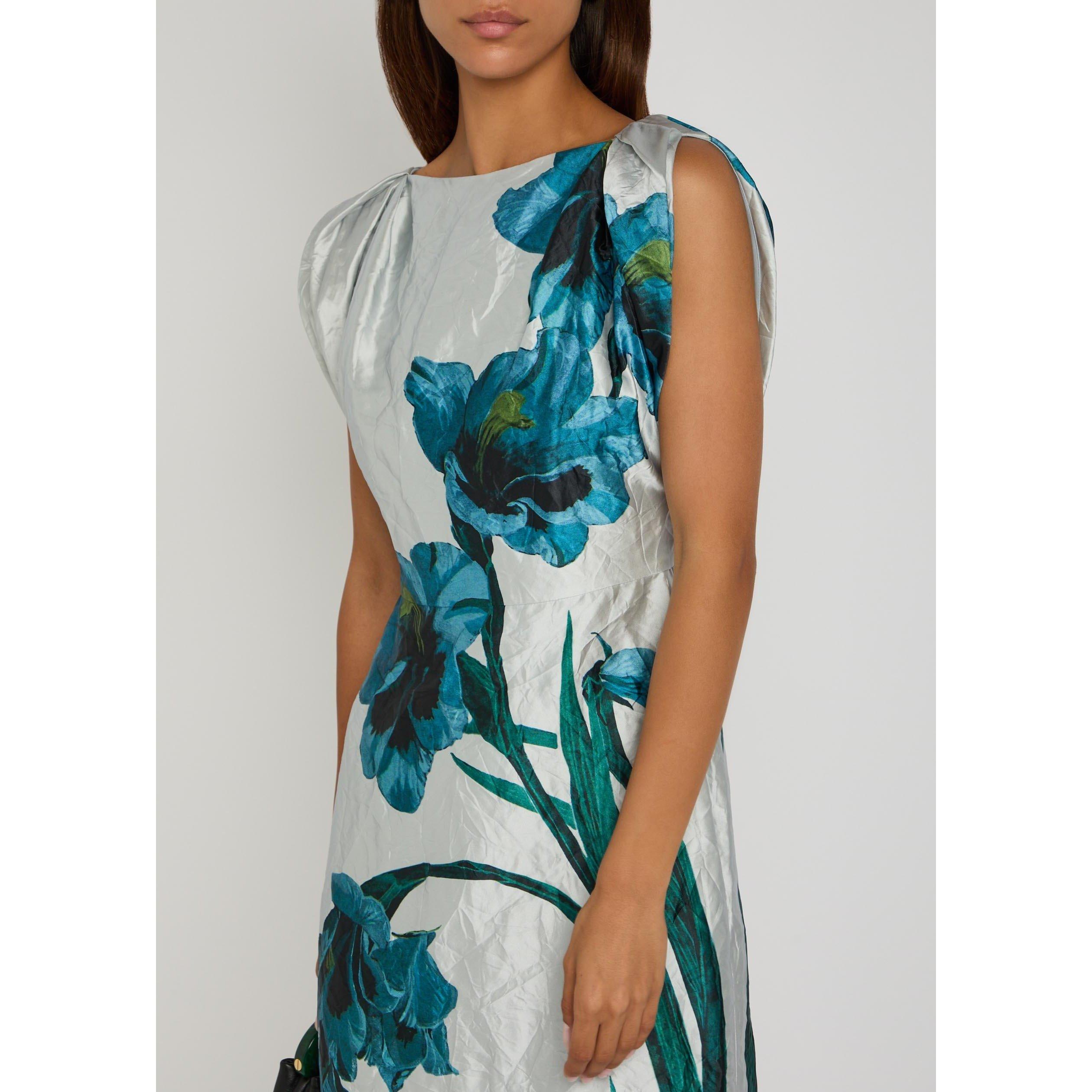 WHITE AND OTHER - Erdem - FLORAL TEXTURED SATIN SHORT SL - 4