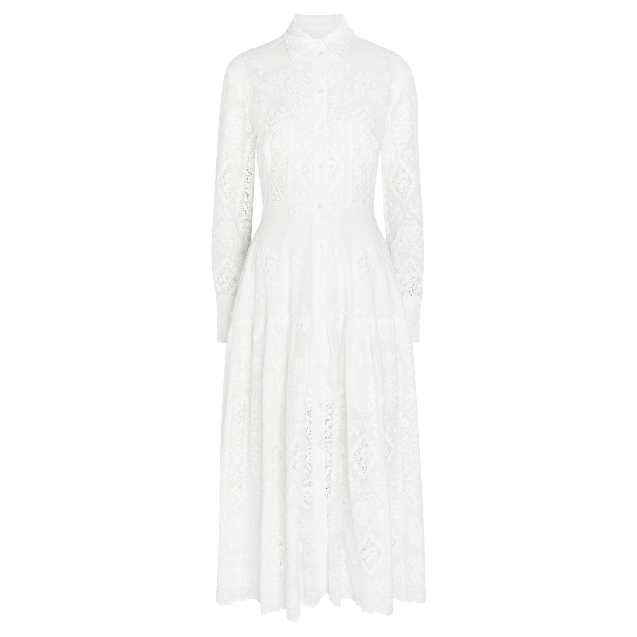 WHITE - Erdem - EMBROIDERED COTTON LONG SLEEVE - 1