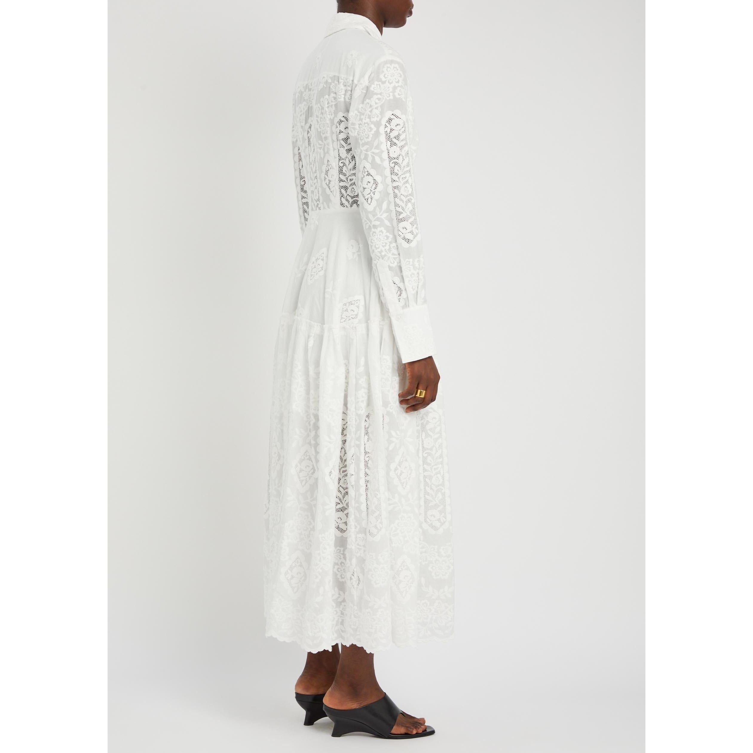 WHITE - Erdem - EMBROIDERED COTTON LONG SLEEVE - 2