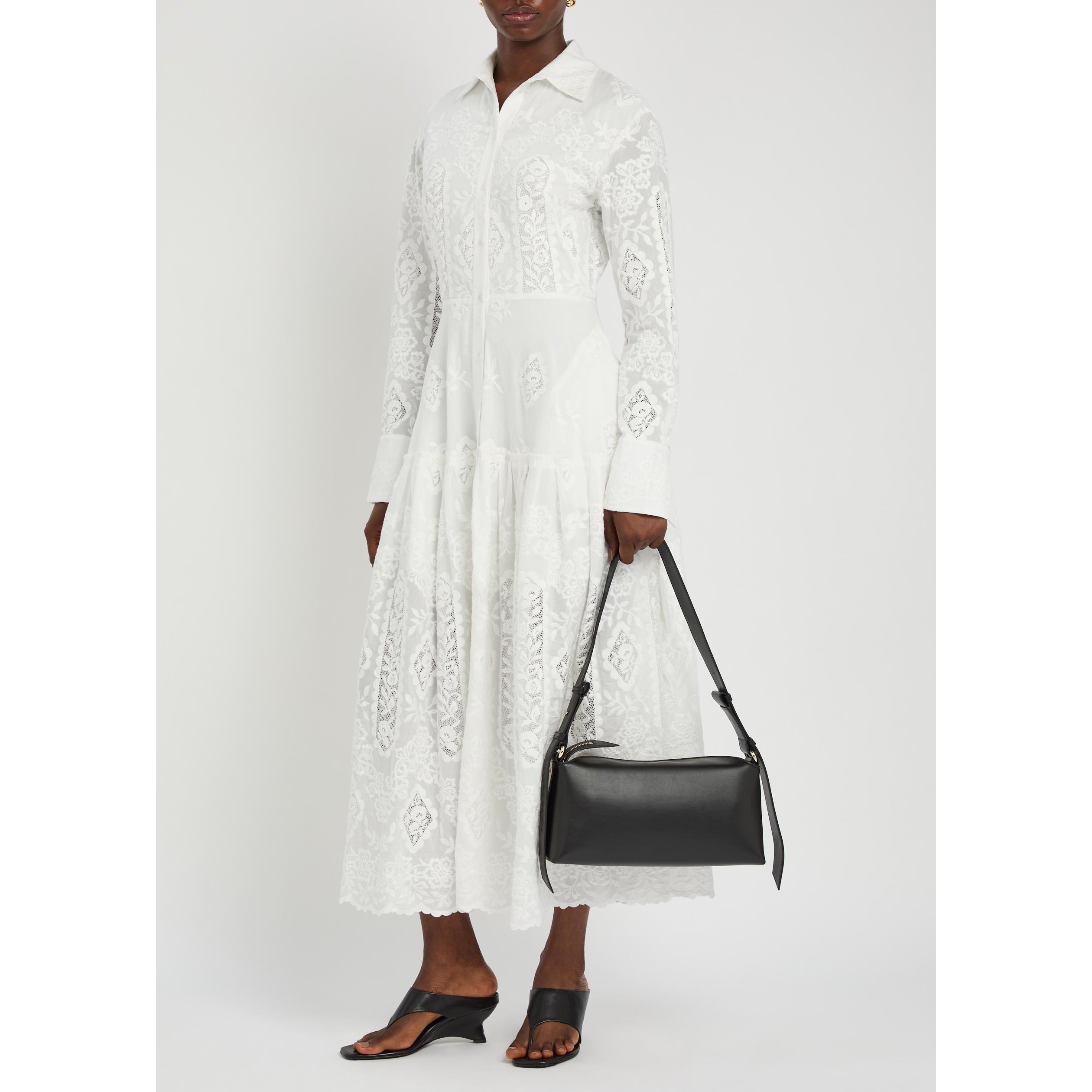 WHITE - Erdem - EMBROIDERED COTTON LONG SLEEVE - 5