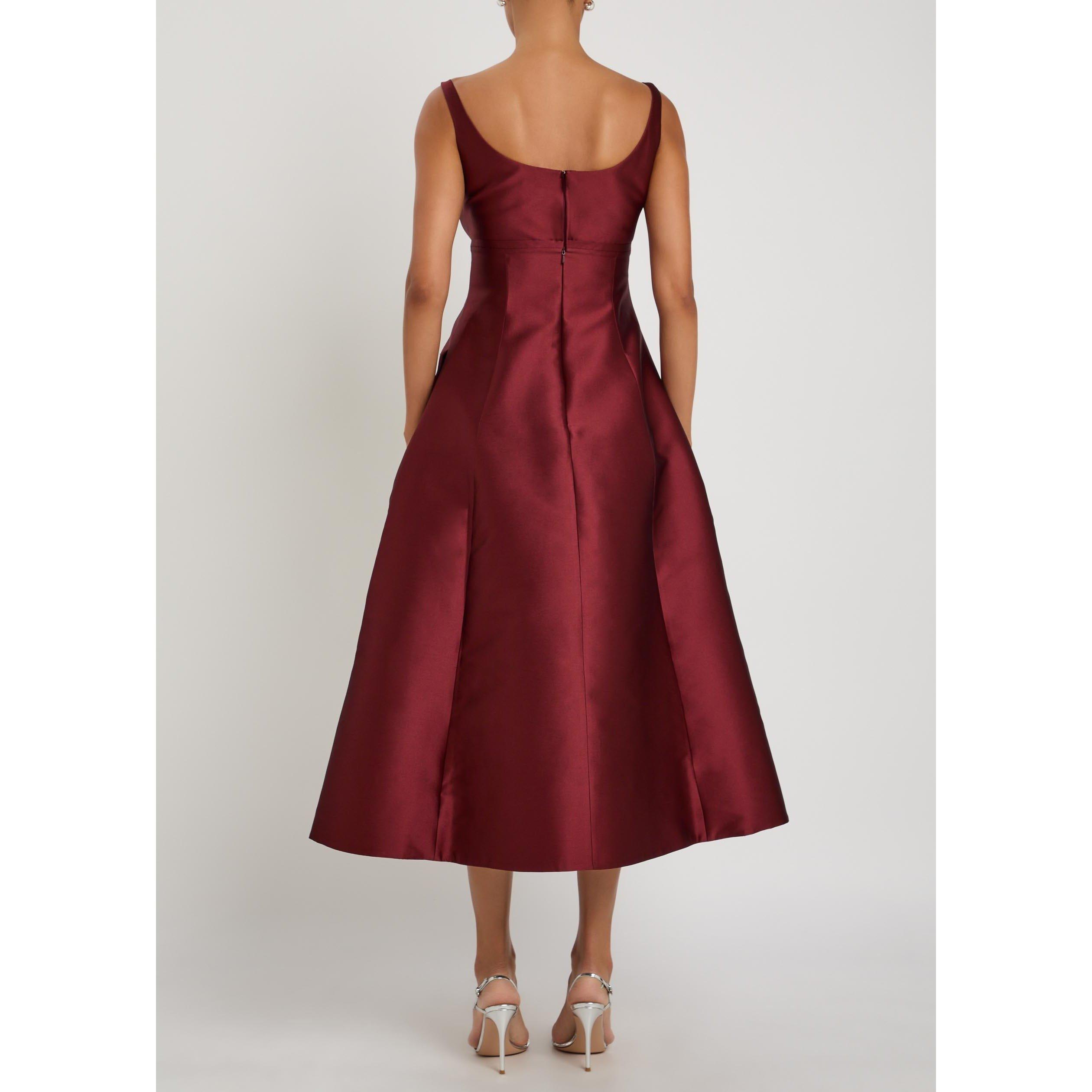 BORDEAUX - Erdem - EMBROIDERED MIKADO SLEEVELESS - 3