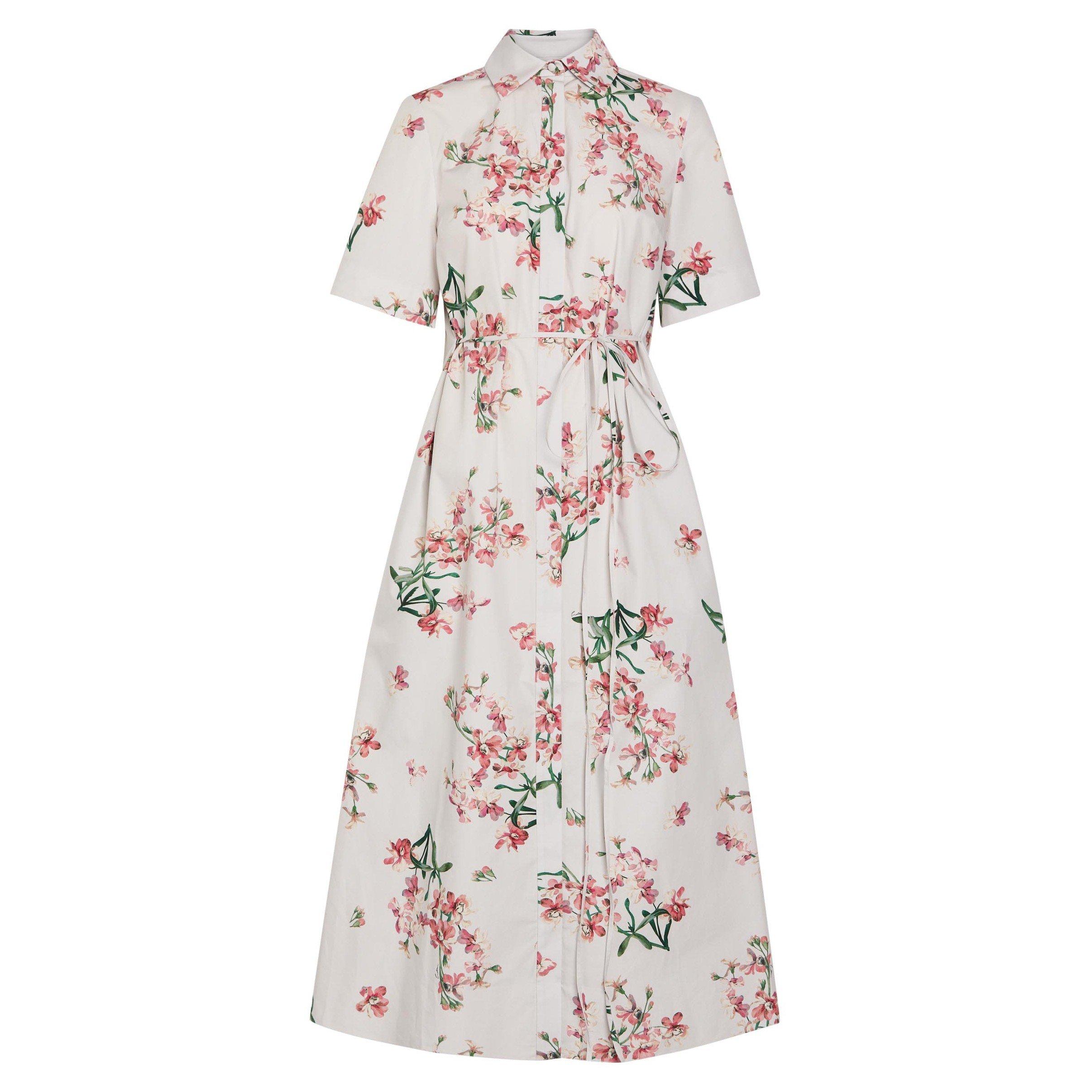 MULTICOLOURED - Erdem - FLORAL COTTON SHORT SLEEVE MID