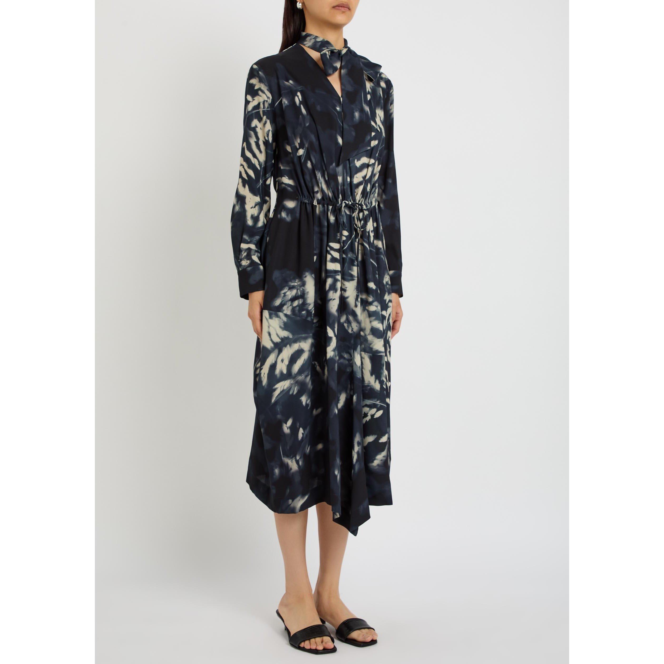 NAVY AND OTHER - High - Women's Skive Long-Sleeve Print Shirt Dress - 2
