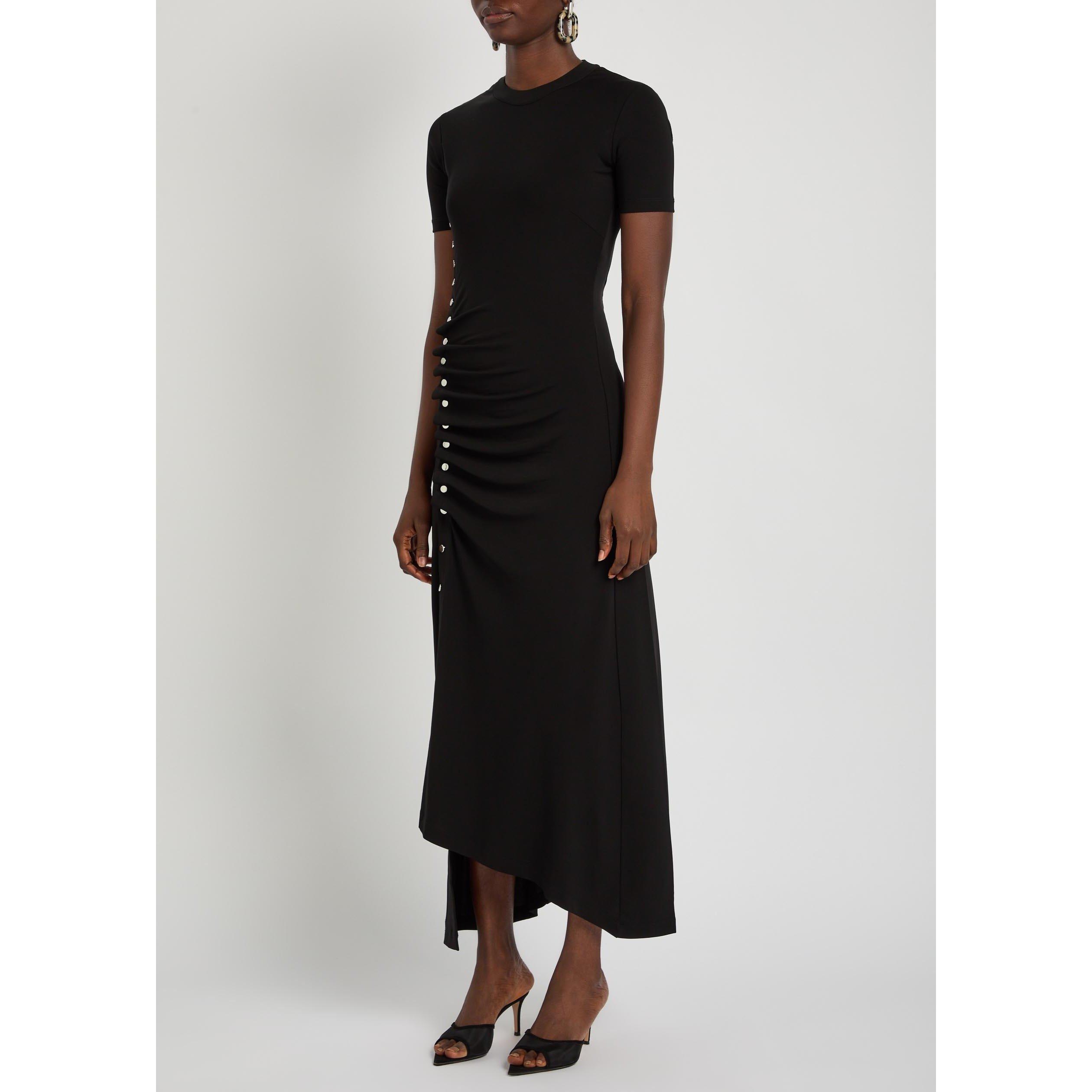BLACK - Rabanne - Women's Viscose Slim-Fit Maxi Dress - 2
