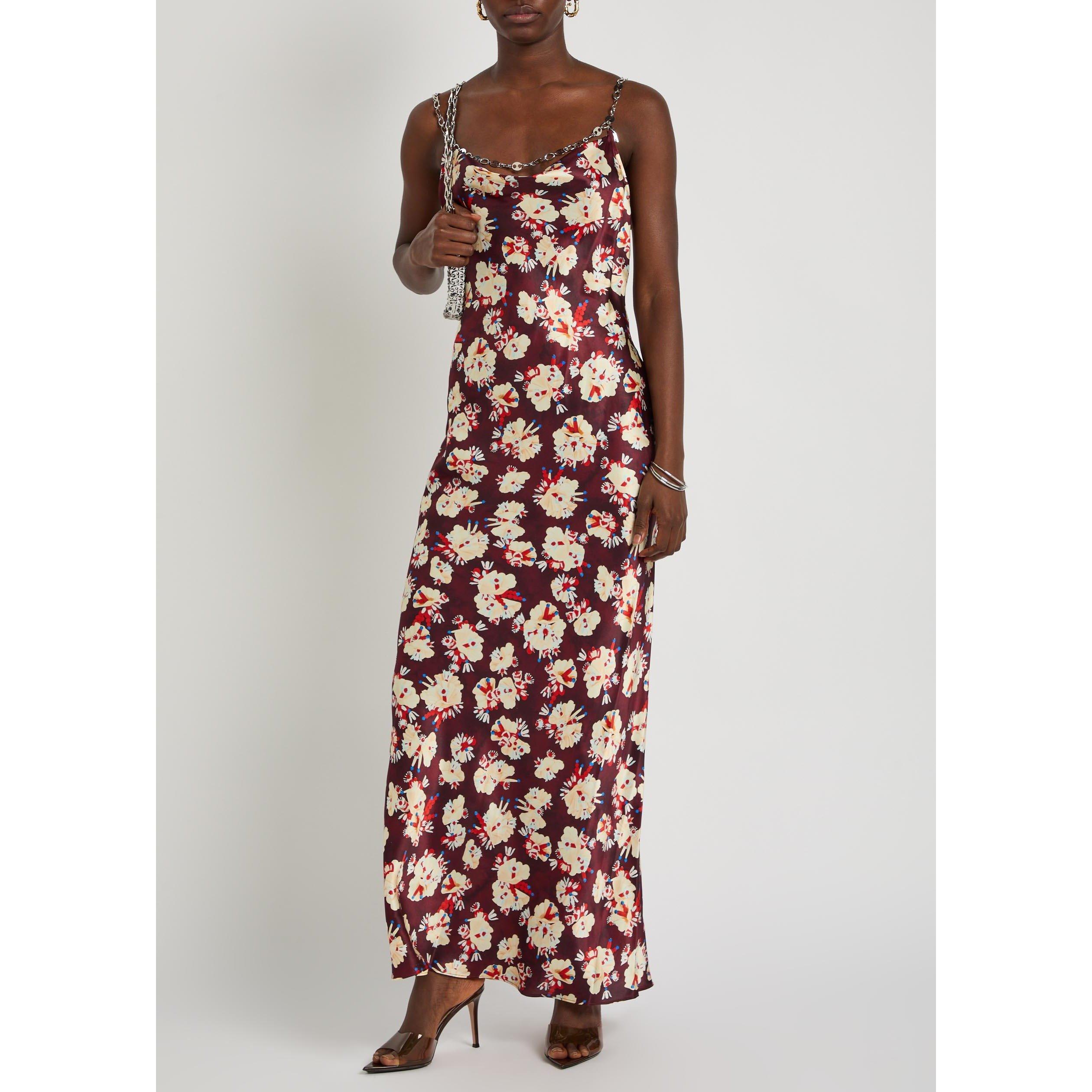MULTICOLOURED - Rabanne - Women's Floral Silk Maxi Dress - 5