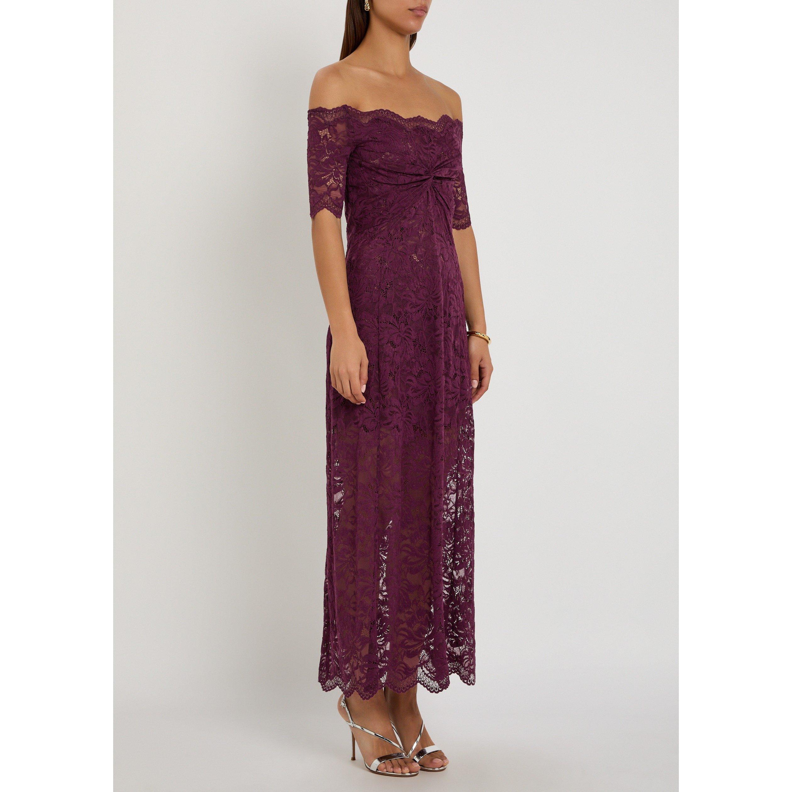 PURPLE - Rabanne - Women's Short-Sleeve Lace Maxi Dress - 2