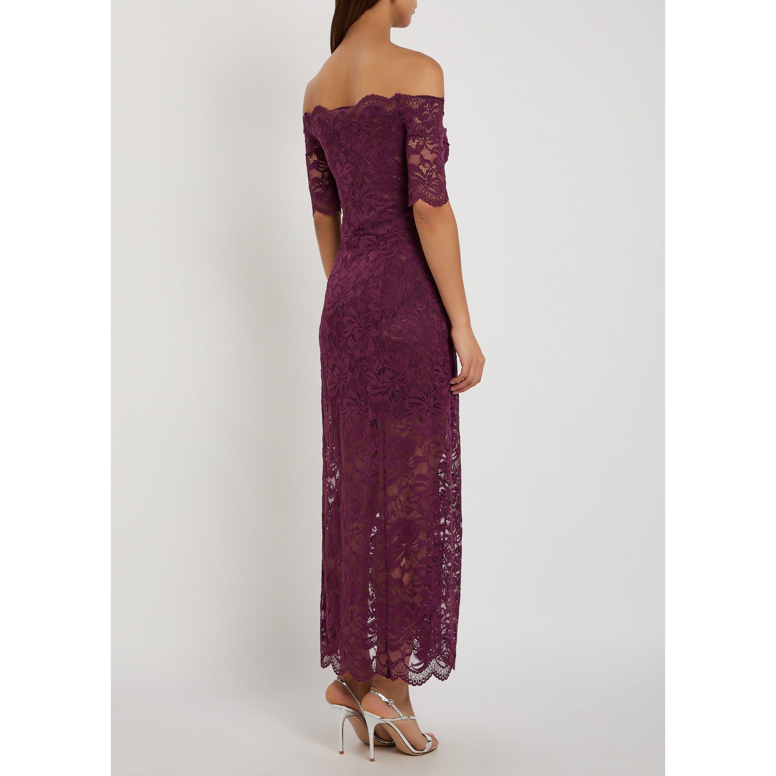PURPLE - Rabanne - Women's Short-Sleeve Lace Maxi Dress - 3