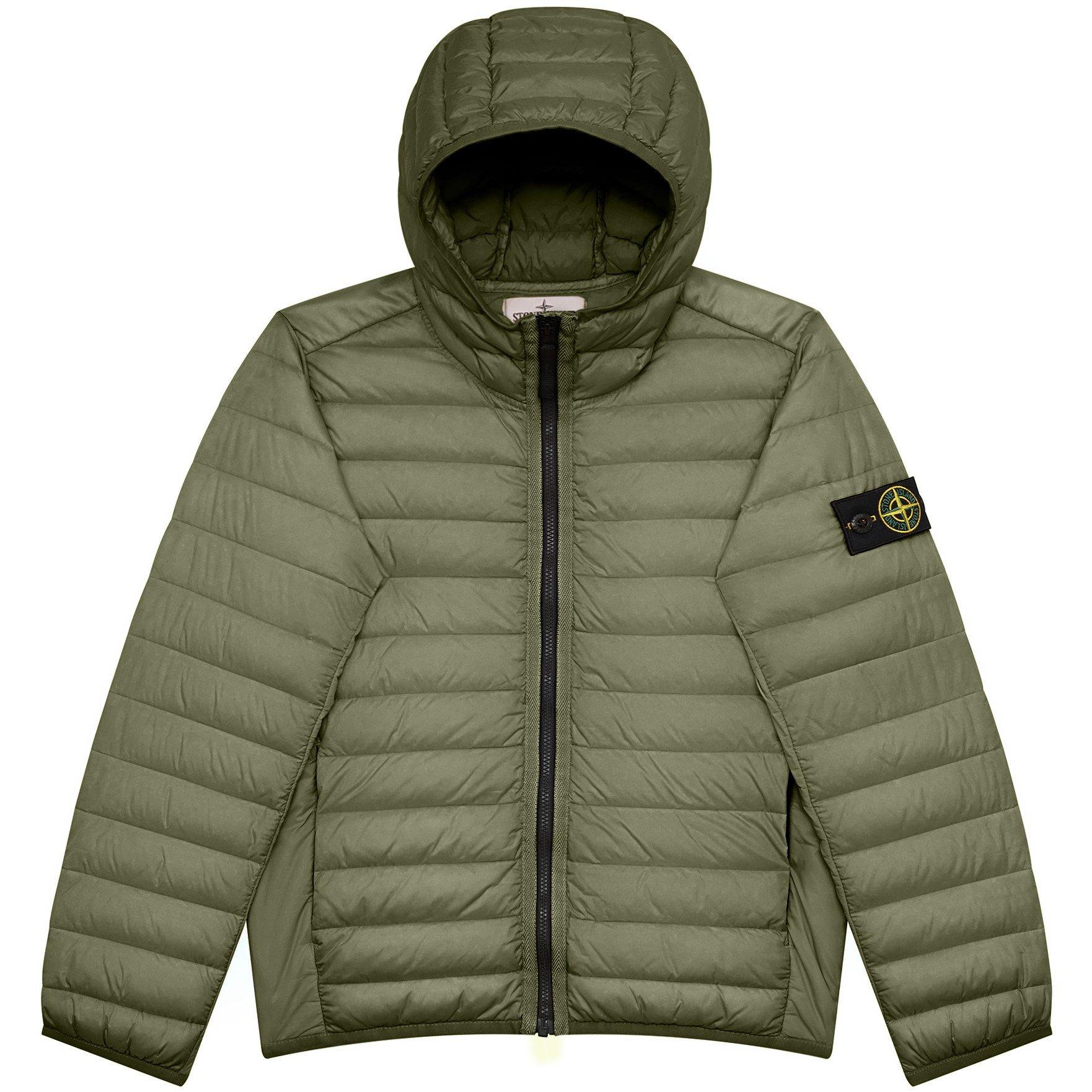 Salvia V0055 - Stone Island - Kids' Down Hooded Long Sleeve Oversized Fit Short Puffer Jacket - 1