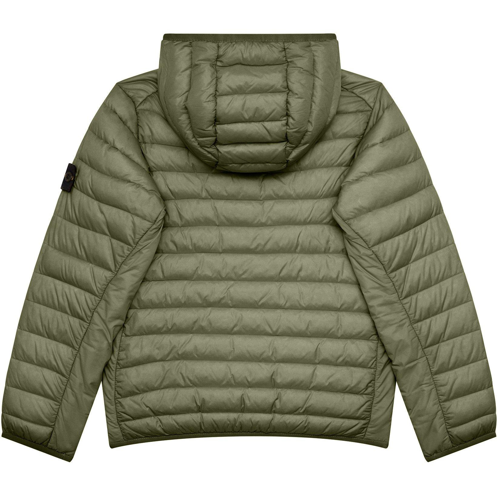Salvia V0055 - Stone Island - Kids' Down Hooded Long Sleeve Oversized Fit Short Puffer Jacket - 2