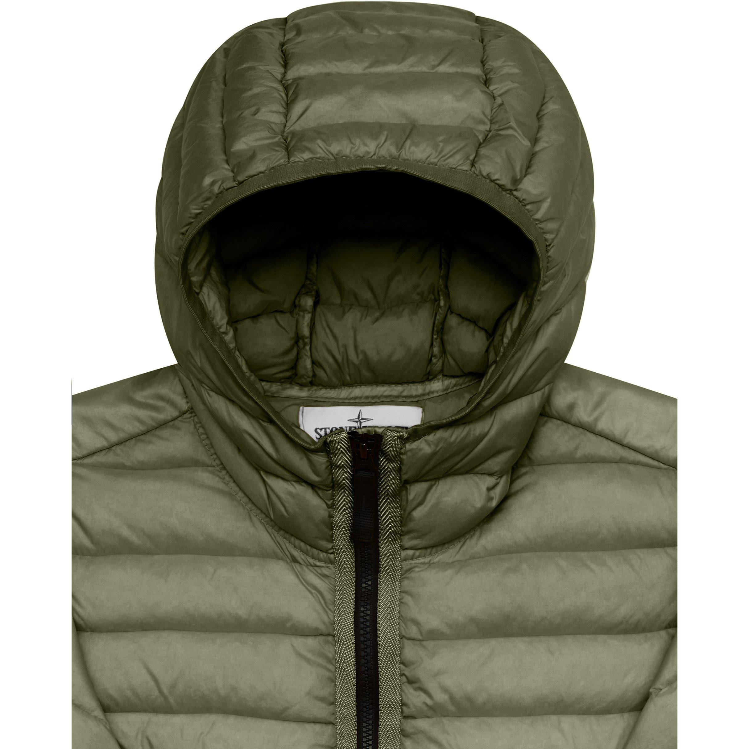 Salvia V0055 - Stone Island - Kids' Down Hooded Long Sleeve Oversized Fit Short Puffer Jacket - 3