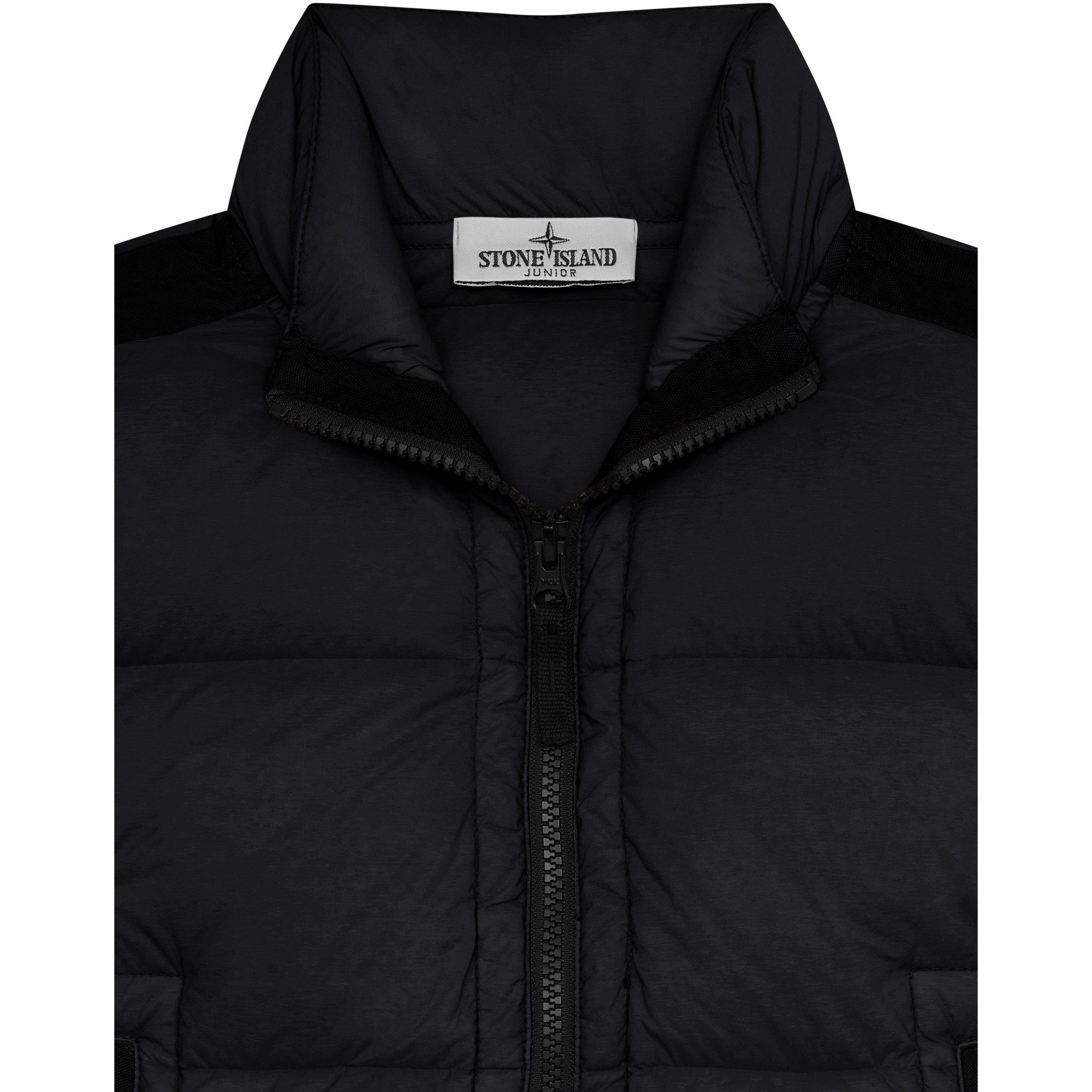 Black V0029 - Stone Island - Kids' Tunnel Down Long Sleeve Short Puffer Jacket - 3