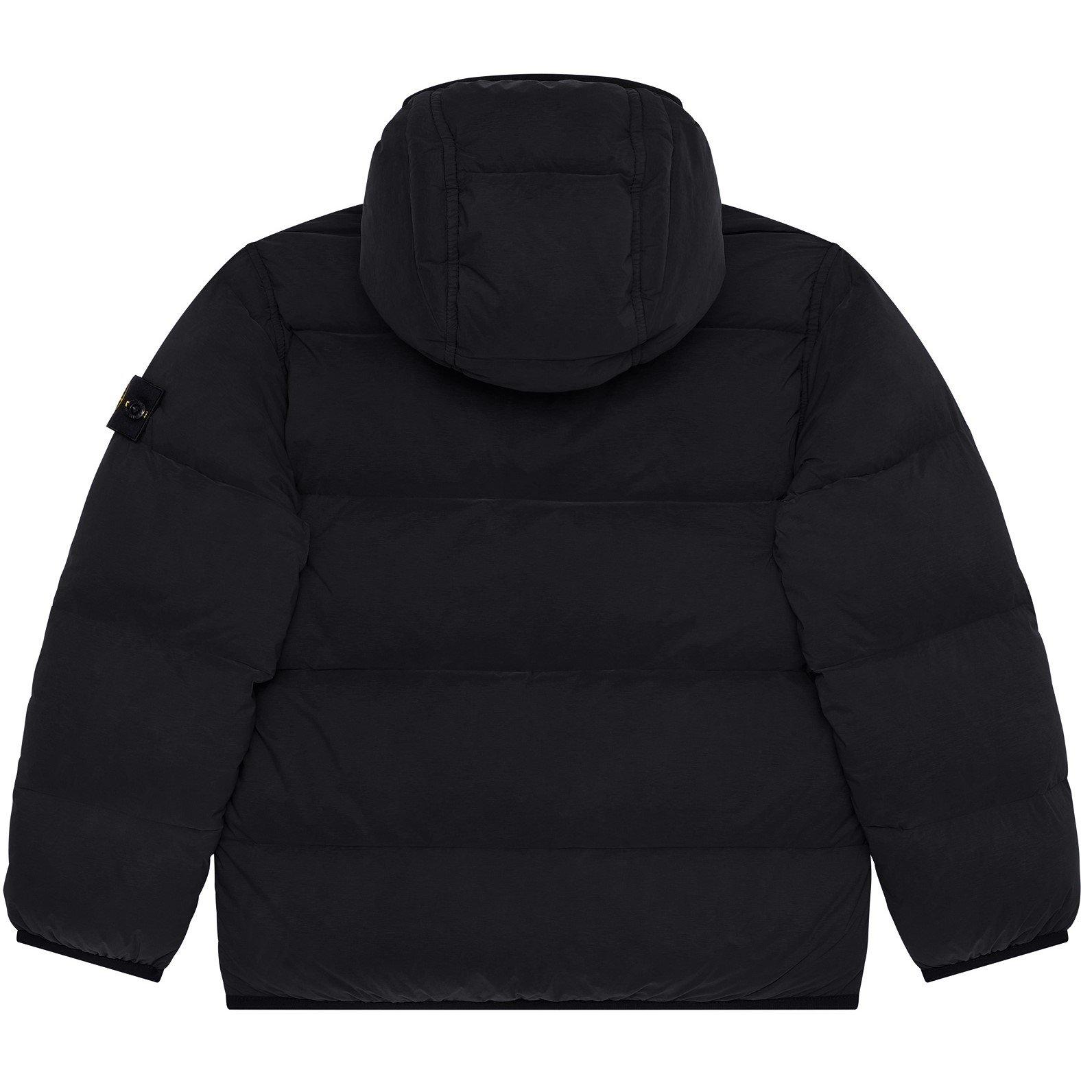 Black V0029 - Stone Island - Kids' Vera Hooded Goose Down Short Puffer Jacket - 2