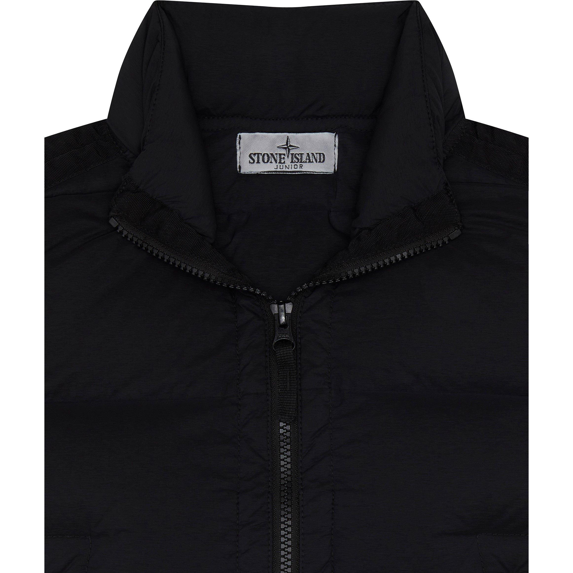 Black V0029 - Stone Island - Kids' Compass Padded Funnel Neck Gilet - 3