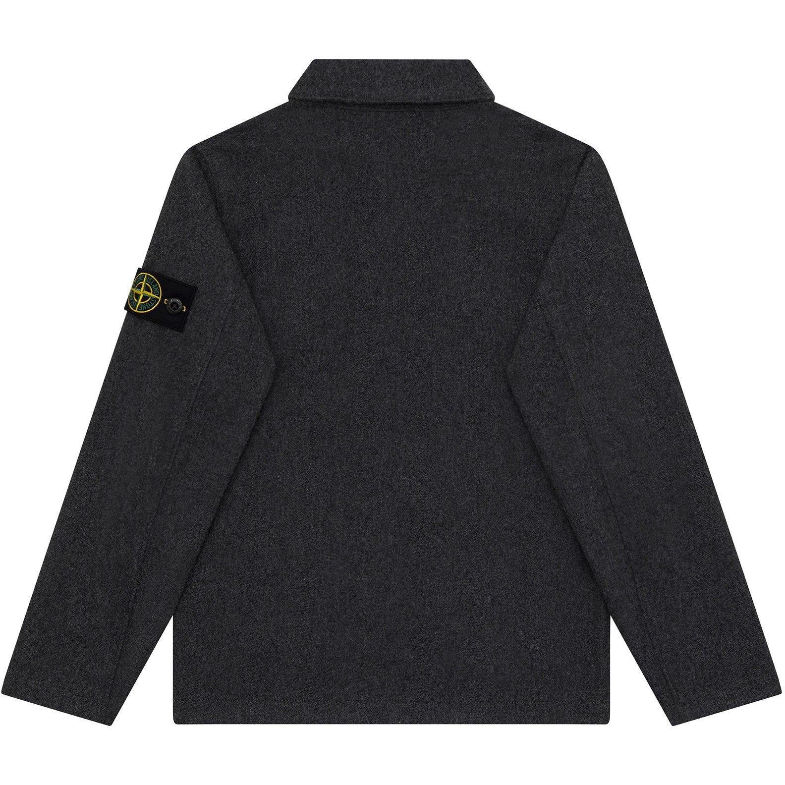 Grey Mel V0M67 - Stone Island - Kids'  Wool Long Sleeve Overshirt - 2