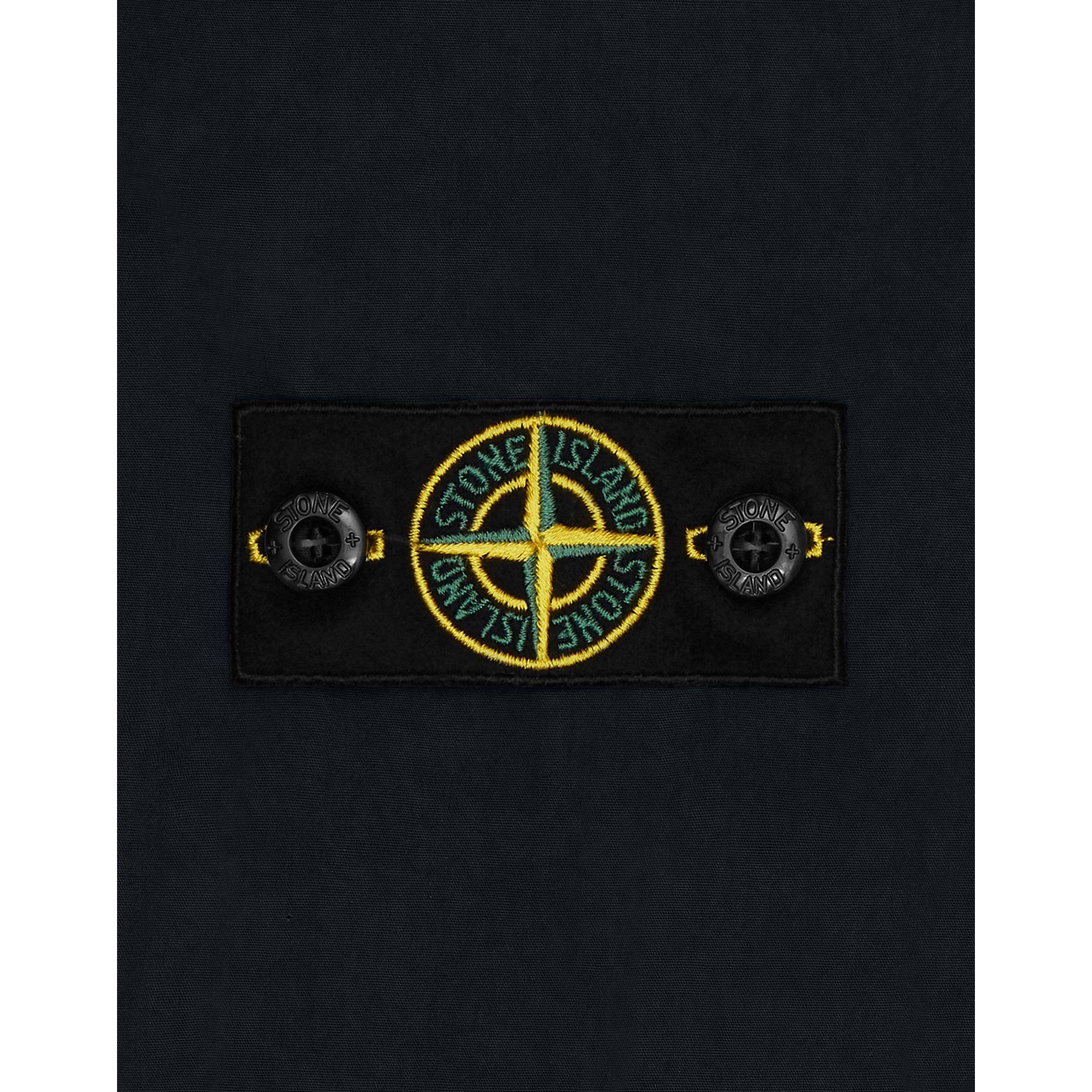 Navy V0120 - Stone Island - Kids'  Canvas Cotton Long Sleeve Overshirt - 4