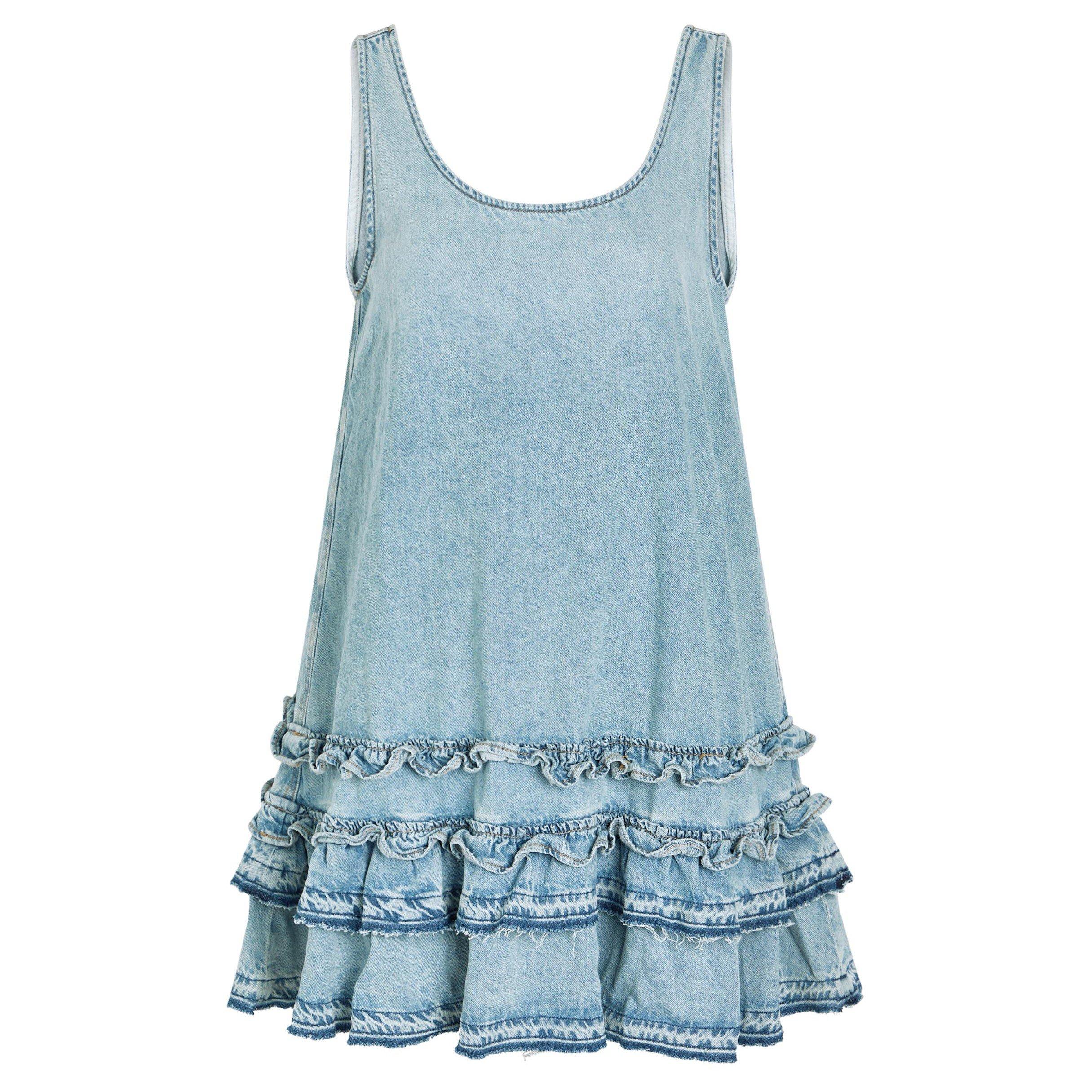 LIGHT BLUE - Ganni - SD Denim Frill Mini Dress - 1