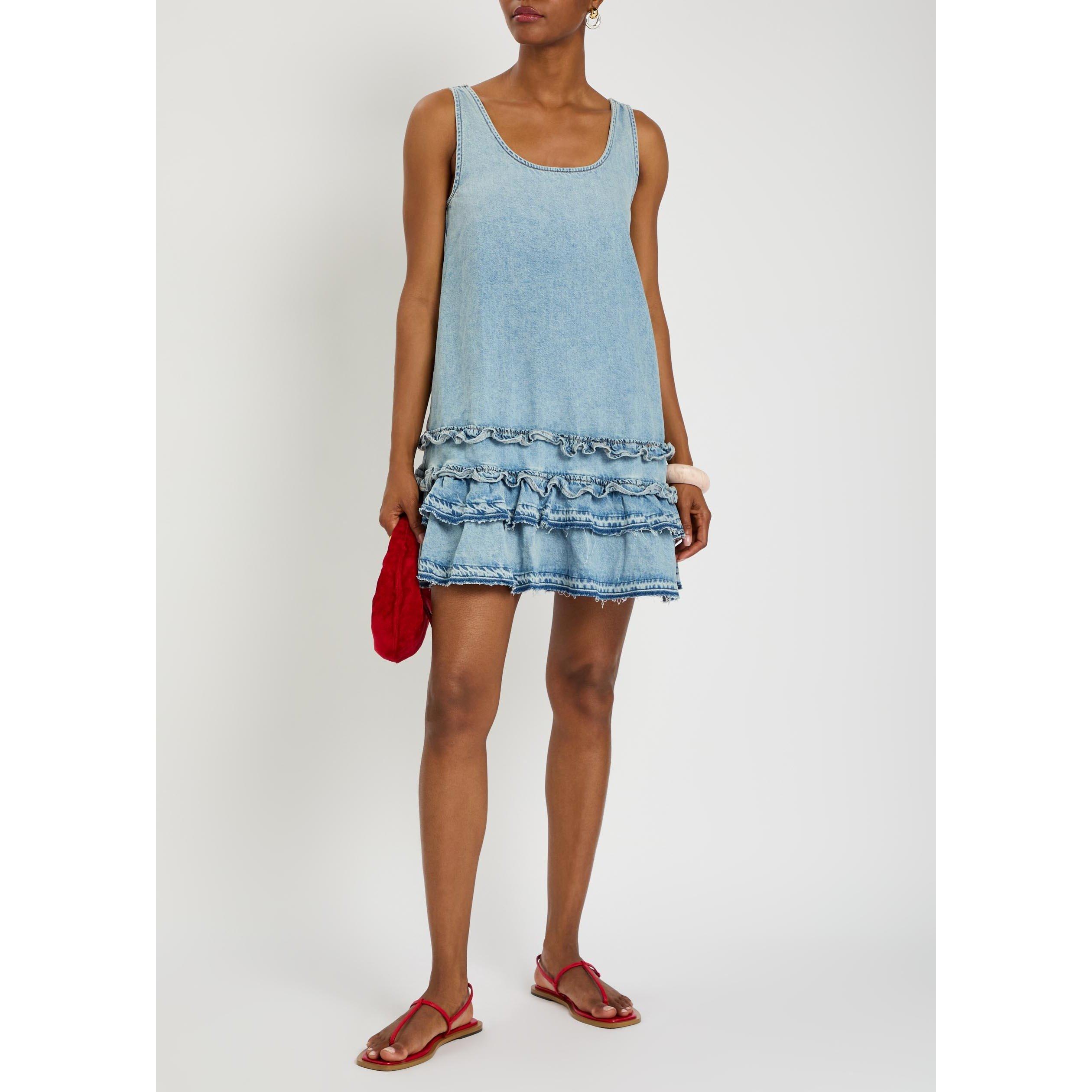 LIGHT BLUE - Ganni - SD Denim Frill Mini Dress - 5