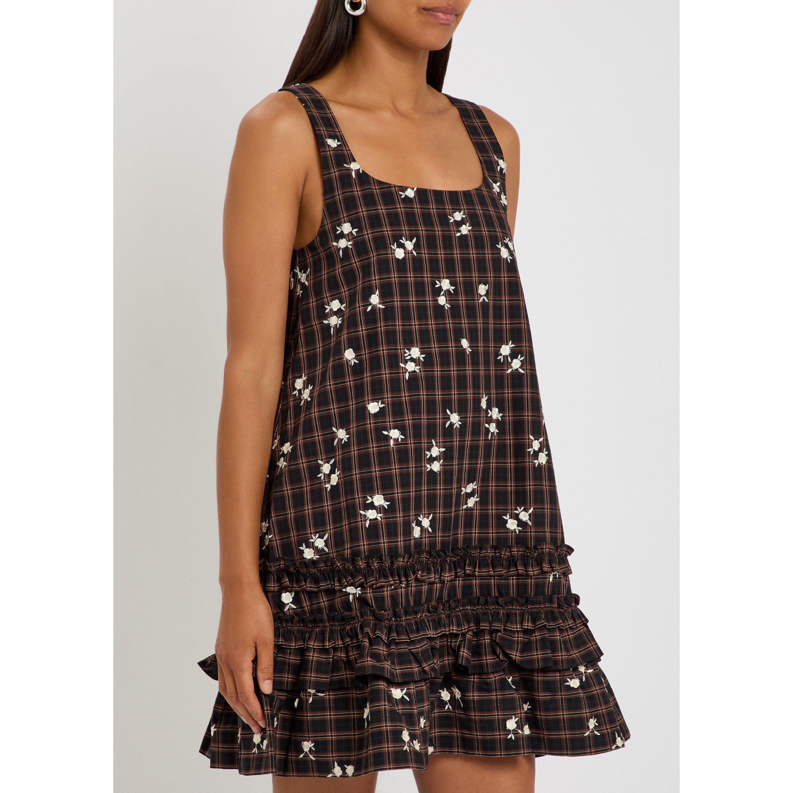 BROWN - Ganni - SD Yarn Dyed Check Uneck Dress - 2