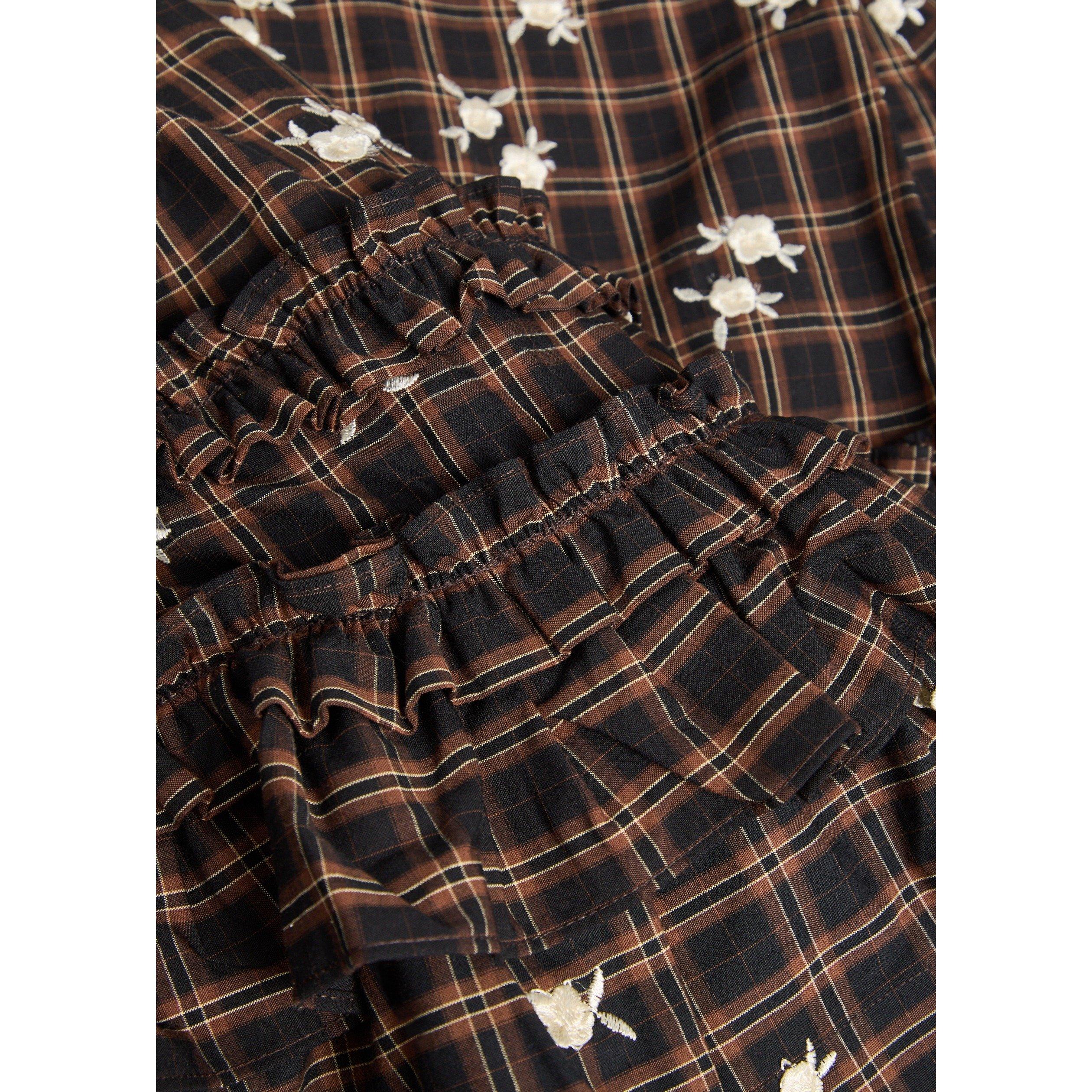 BROWN - Ganni - SD Yarn Dyed Check Uneck Dress - 4
