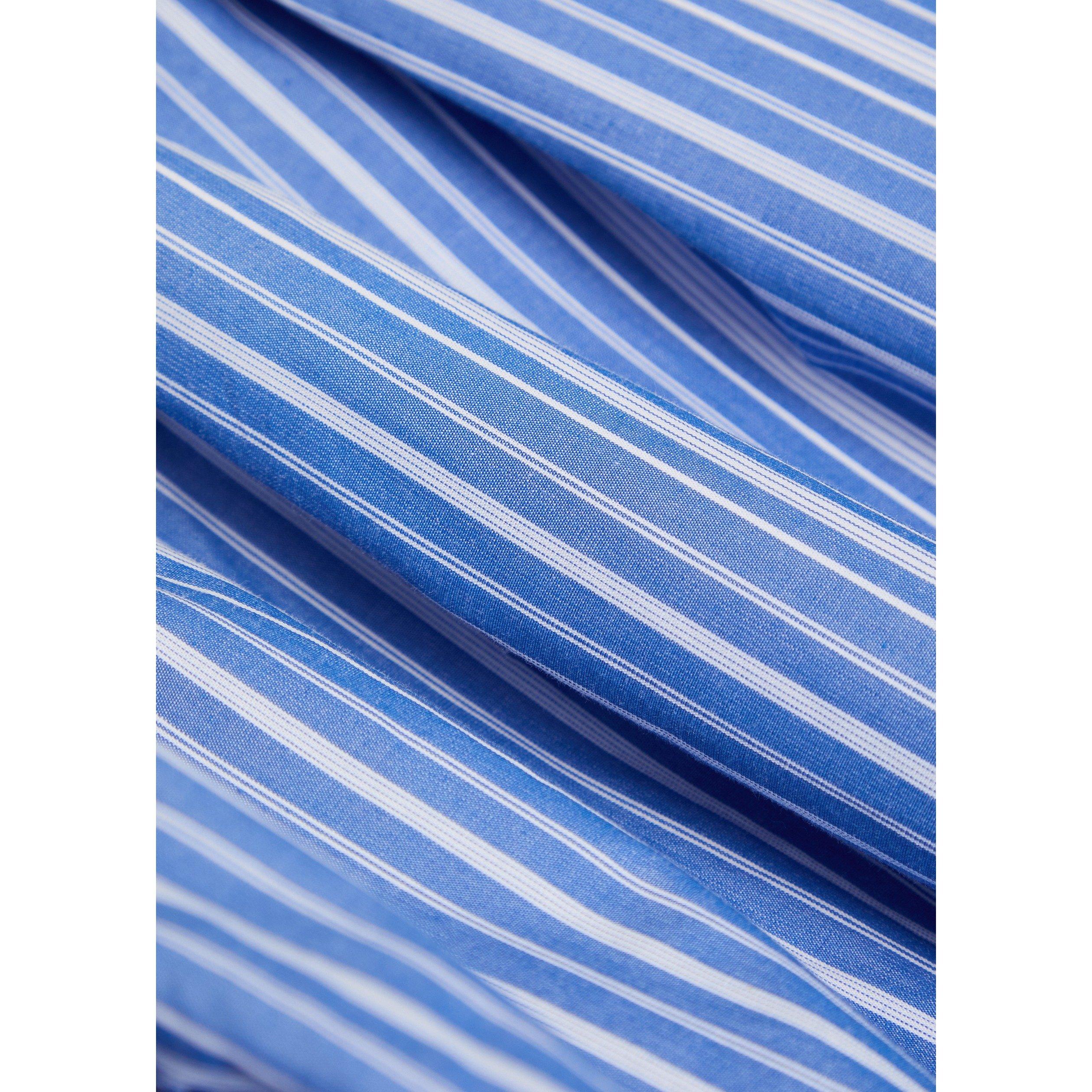 NAVY - Ganni - Women's Striped Cotton Puff-Sleeve Midi Dress - 4