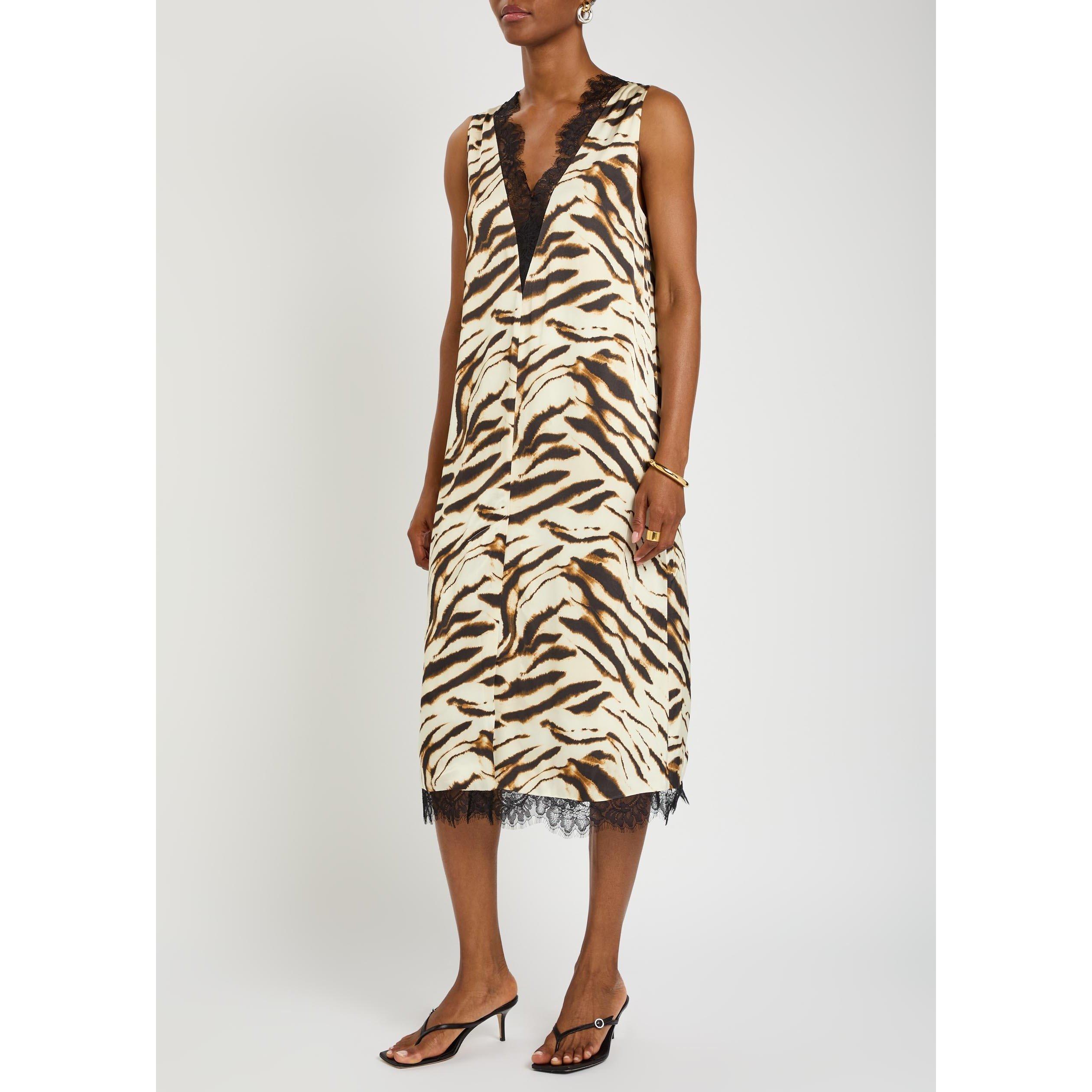 WHITE AND OTHER - Ganni - LD Stretch Satin V-neck Dress - 2