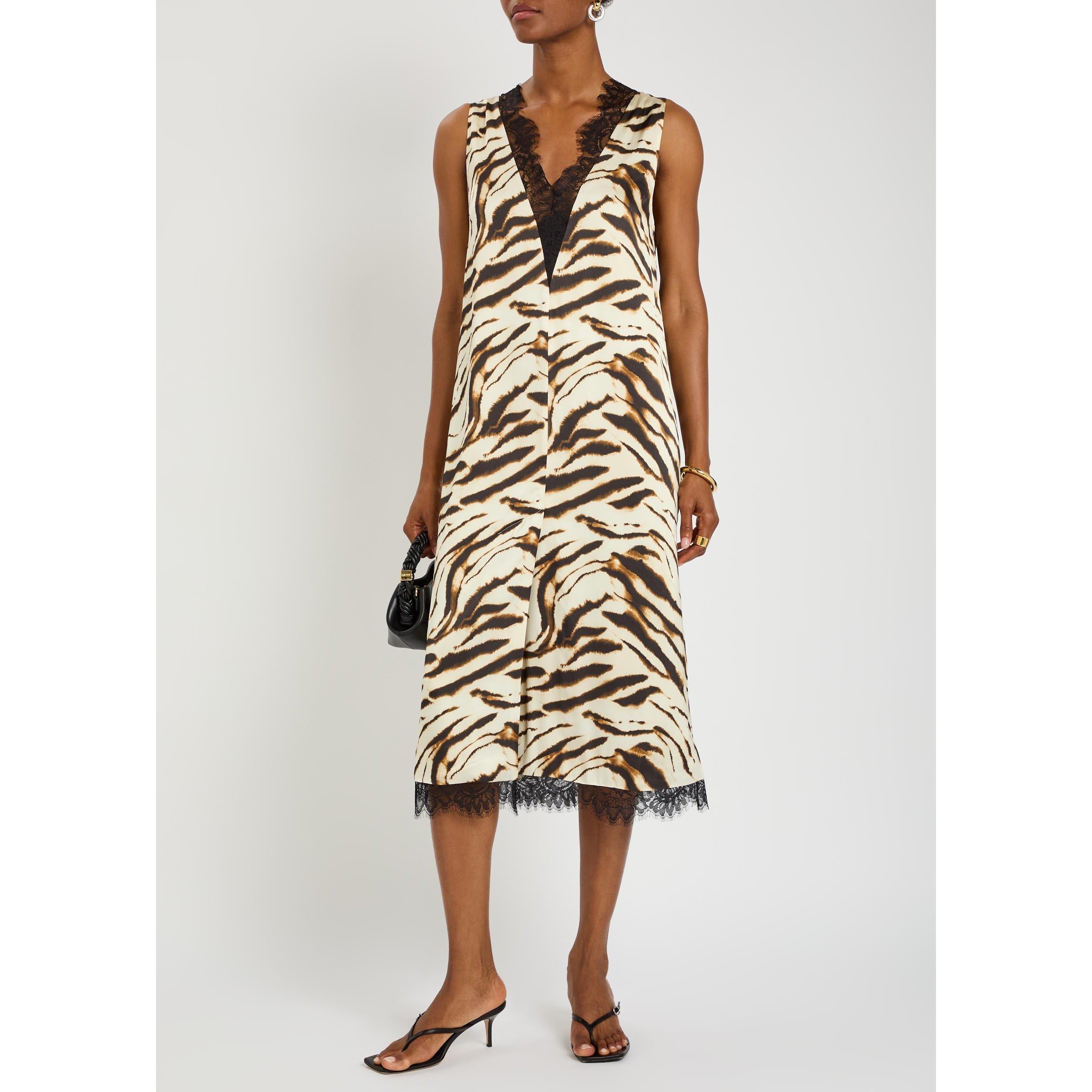 WHITE AND OTHER - Ganni - LD Stretch Satin V-neck Dress - 5