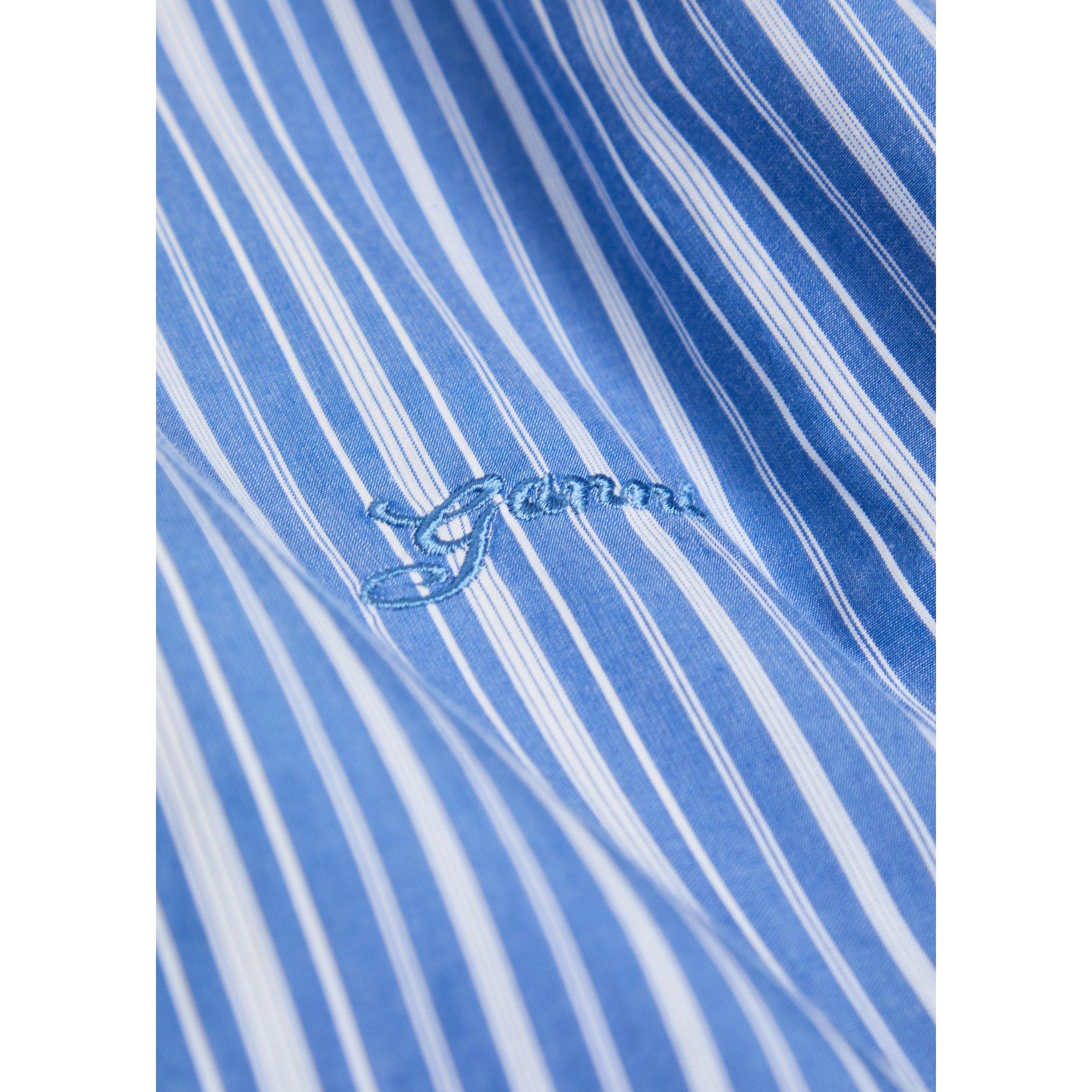 NAVY - Ganni - S/B Stripe Pleat Sleeve Shirt - 4