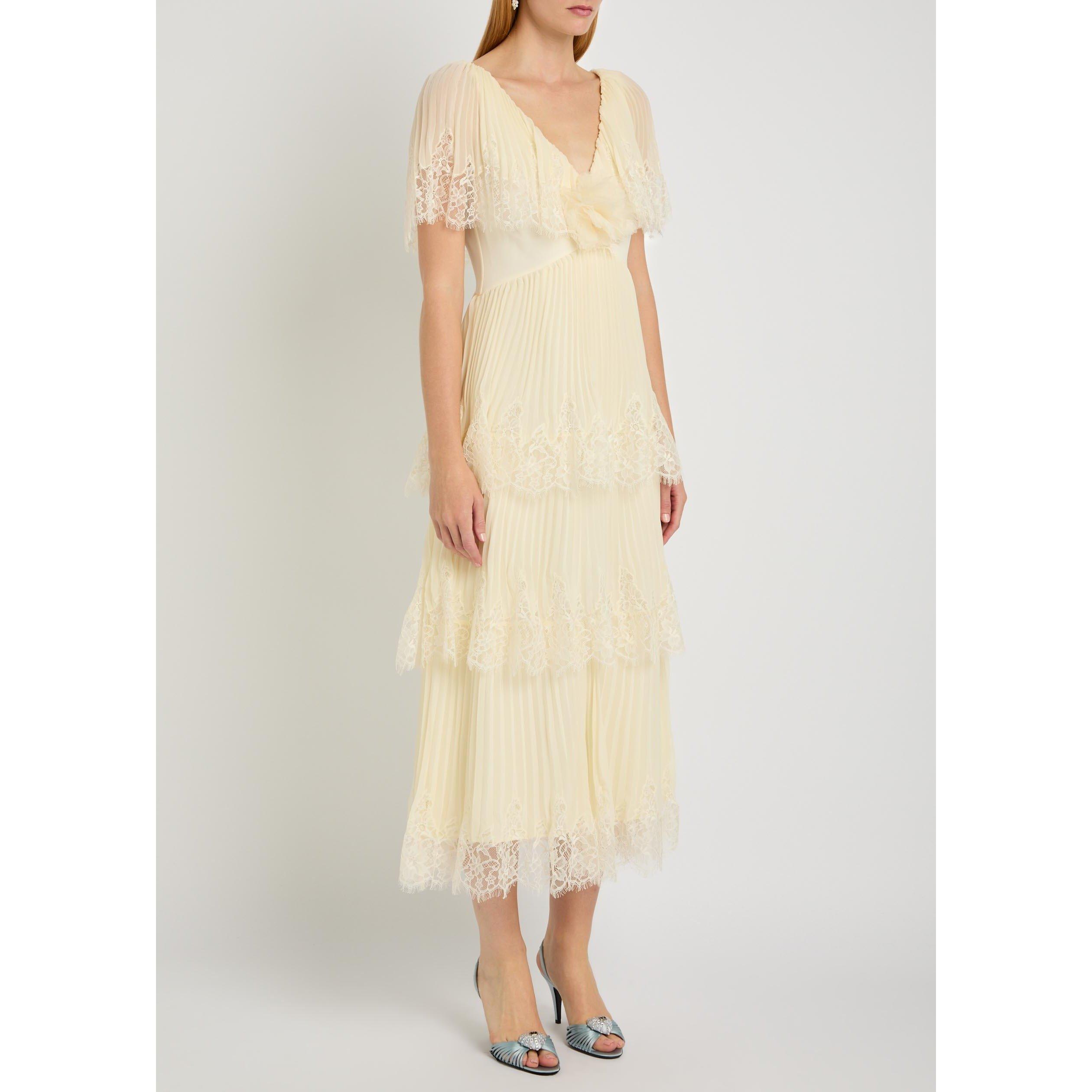 YELLOW - Self Portrait - LD CHIFFON TIERED MIDI DRESS - 2