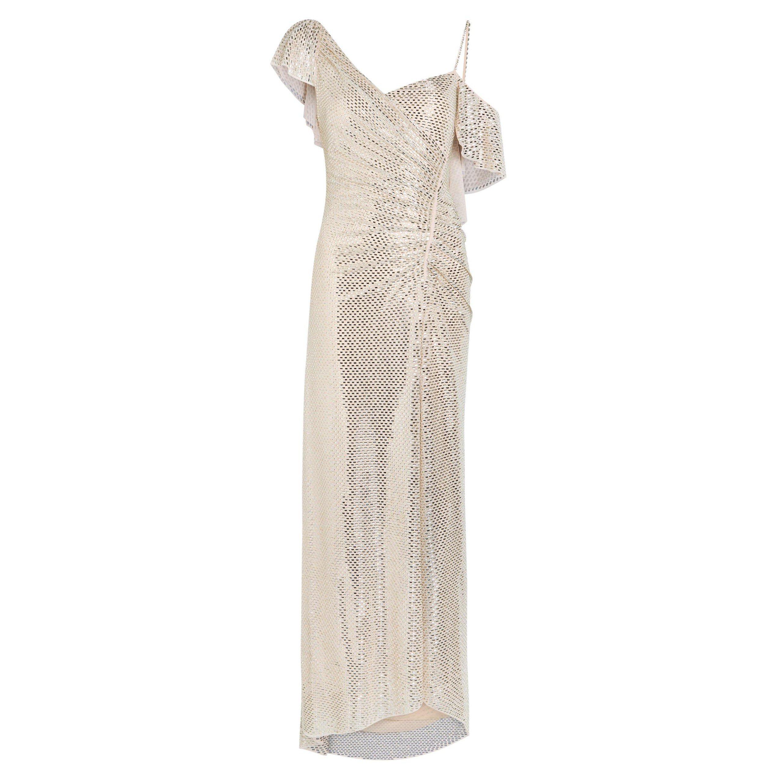 CREAM - Self Portrait - LD RHINESTONE RUFFLE DRES