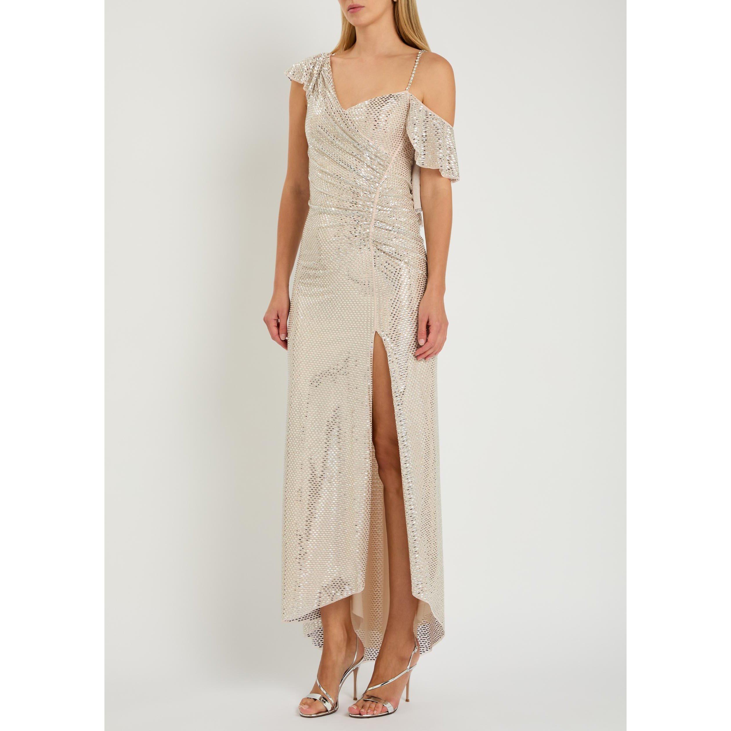 CREAM - Self Portrait - LD RHINESTONE RUFFLE DRESS - 2
