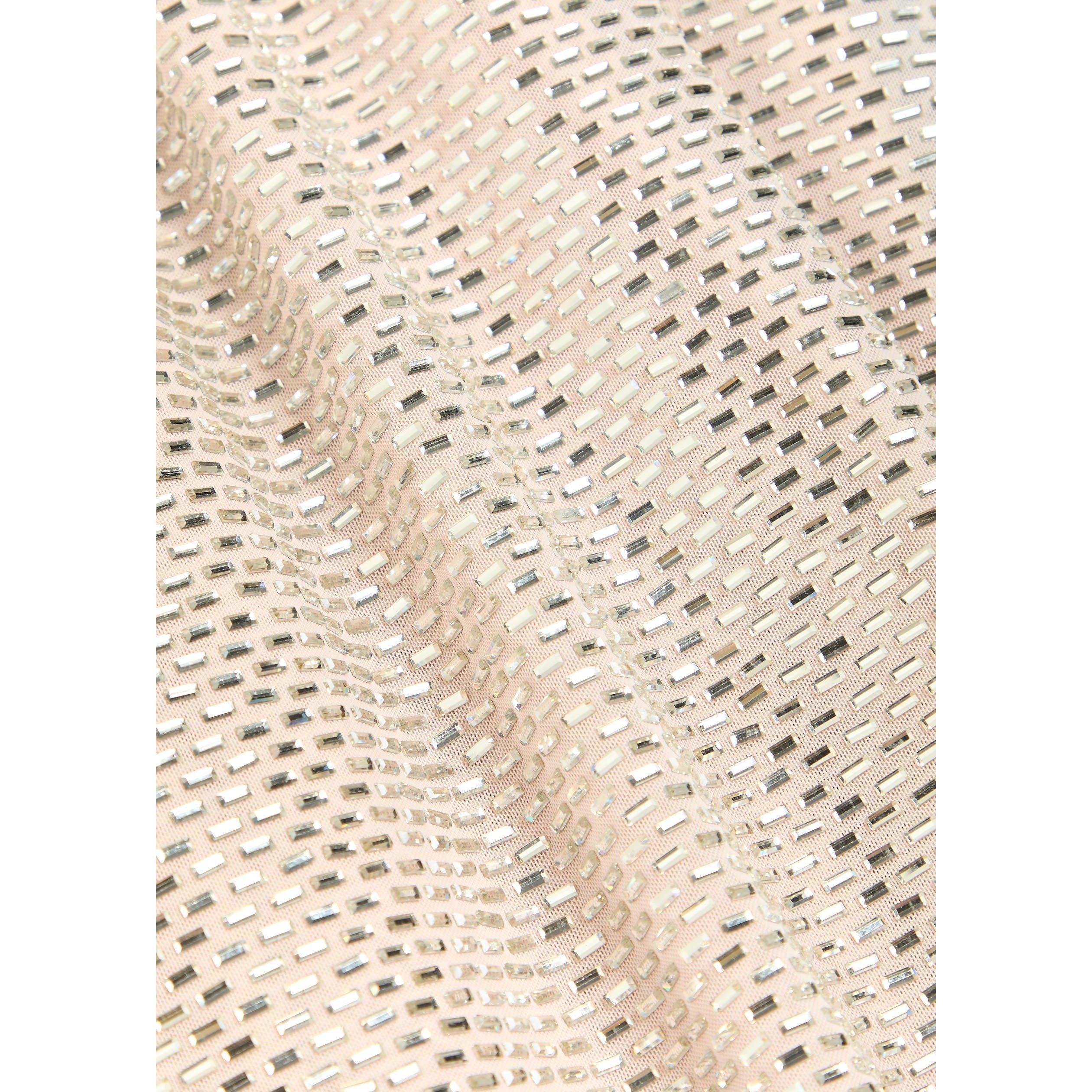 CREAM - Self Portrait - LD RHINESTONE RUFFLE DRESS - 4