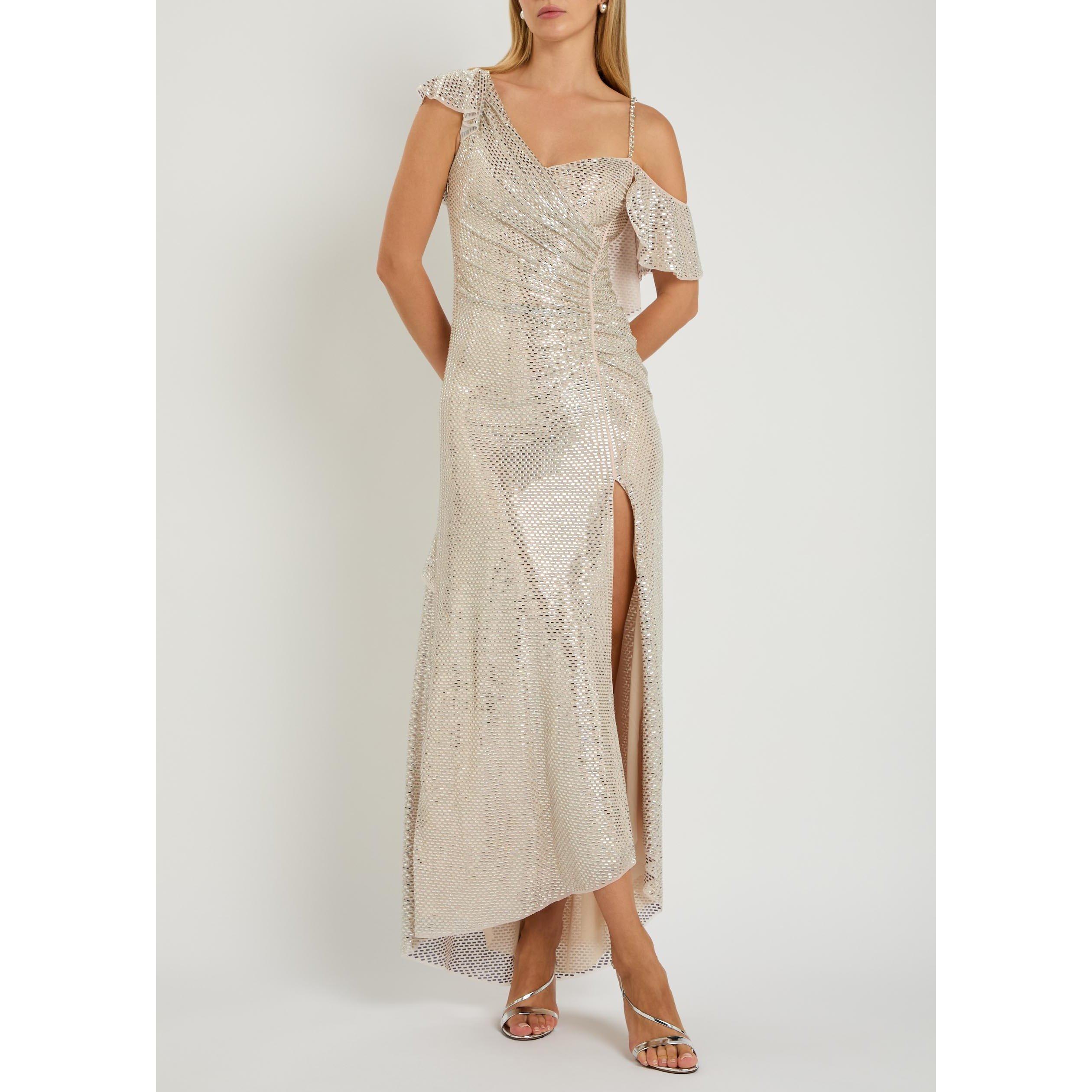CREAM - Self Portrait - LD RHINESTONE RUFFLE DRESS - 5