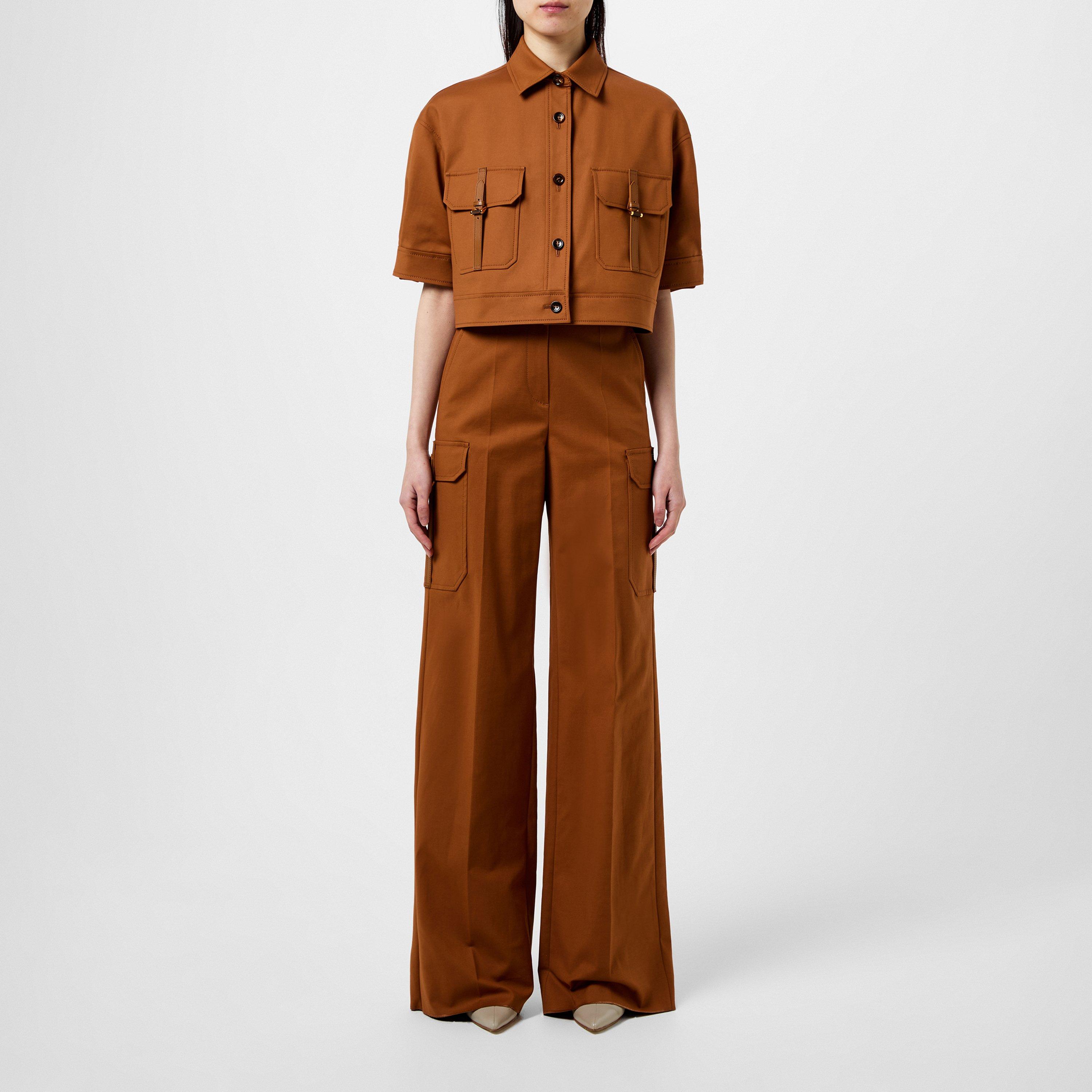 Tobacco - Max Mara - Edda Wide-Leg Cargo Pants - 4