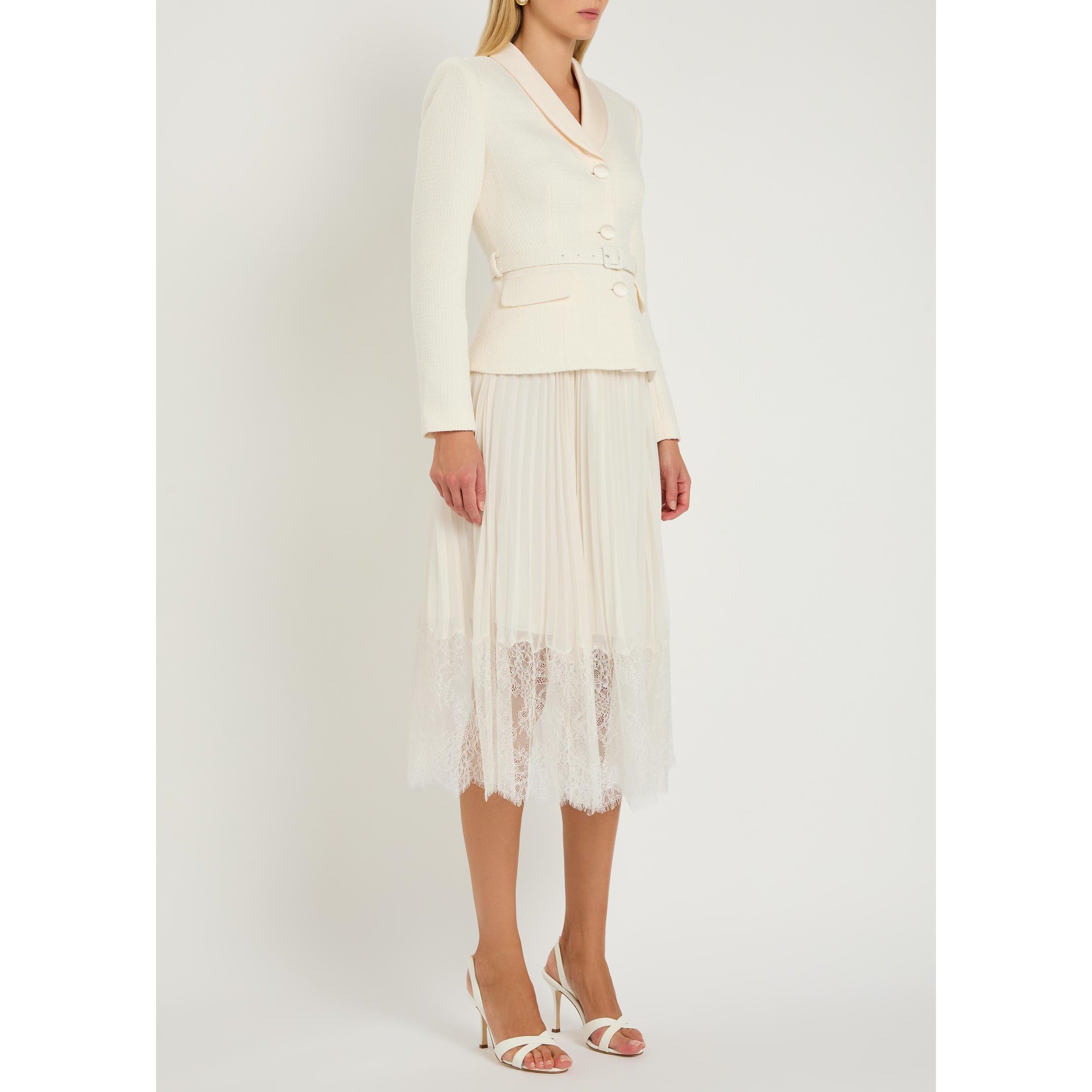 CREAM - Self Portrait - LD BOUCLE SHAWL COLLARED DRESS - 2