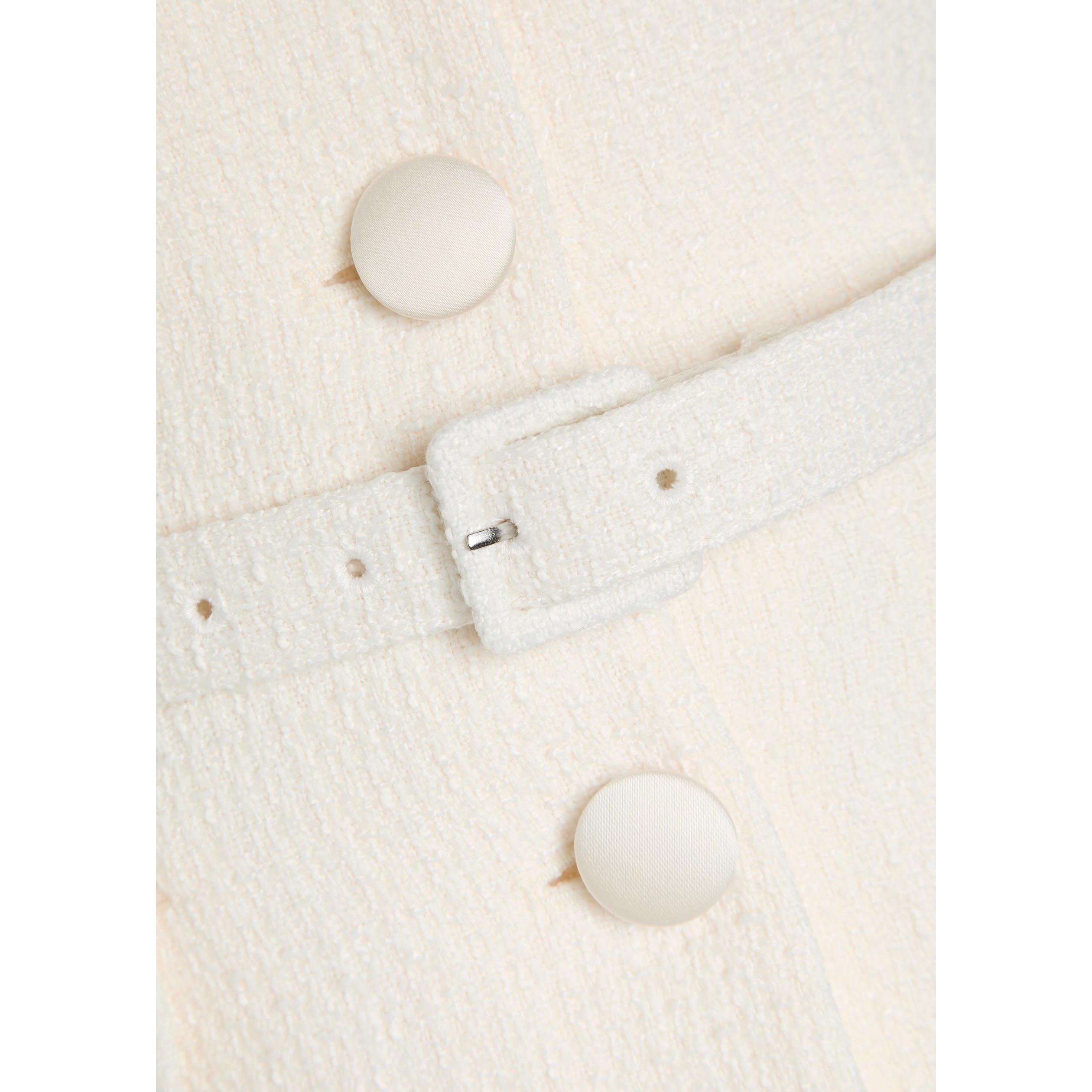 CREAM - Self Portrait - LD BOUCLE SHAWL COLLARED DRESS - 4