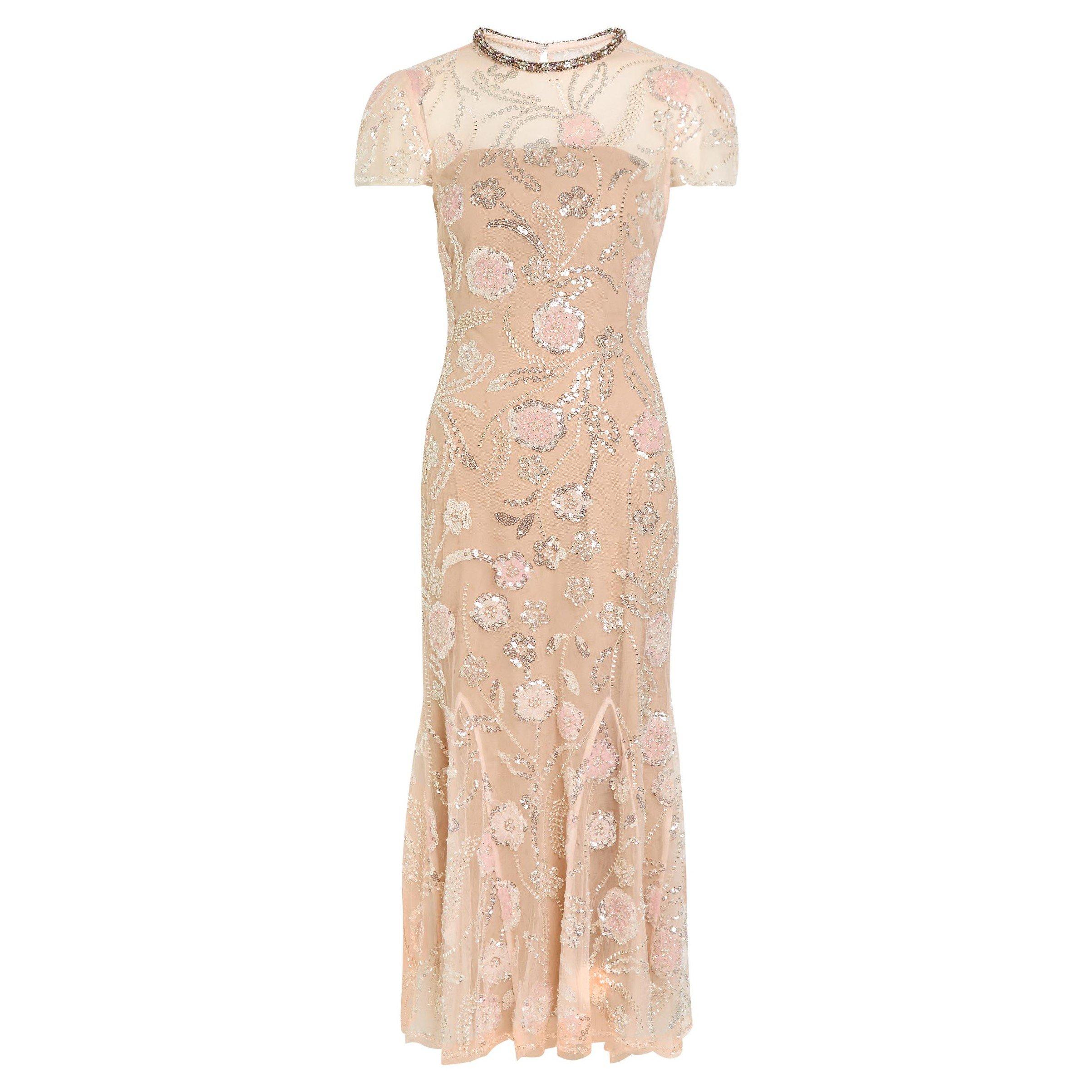 PINK - Self Portrait - LD FLOWER SEQUIN MIDI DRESS