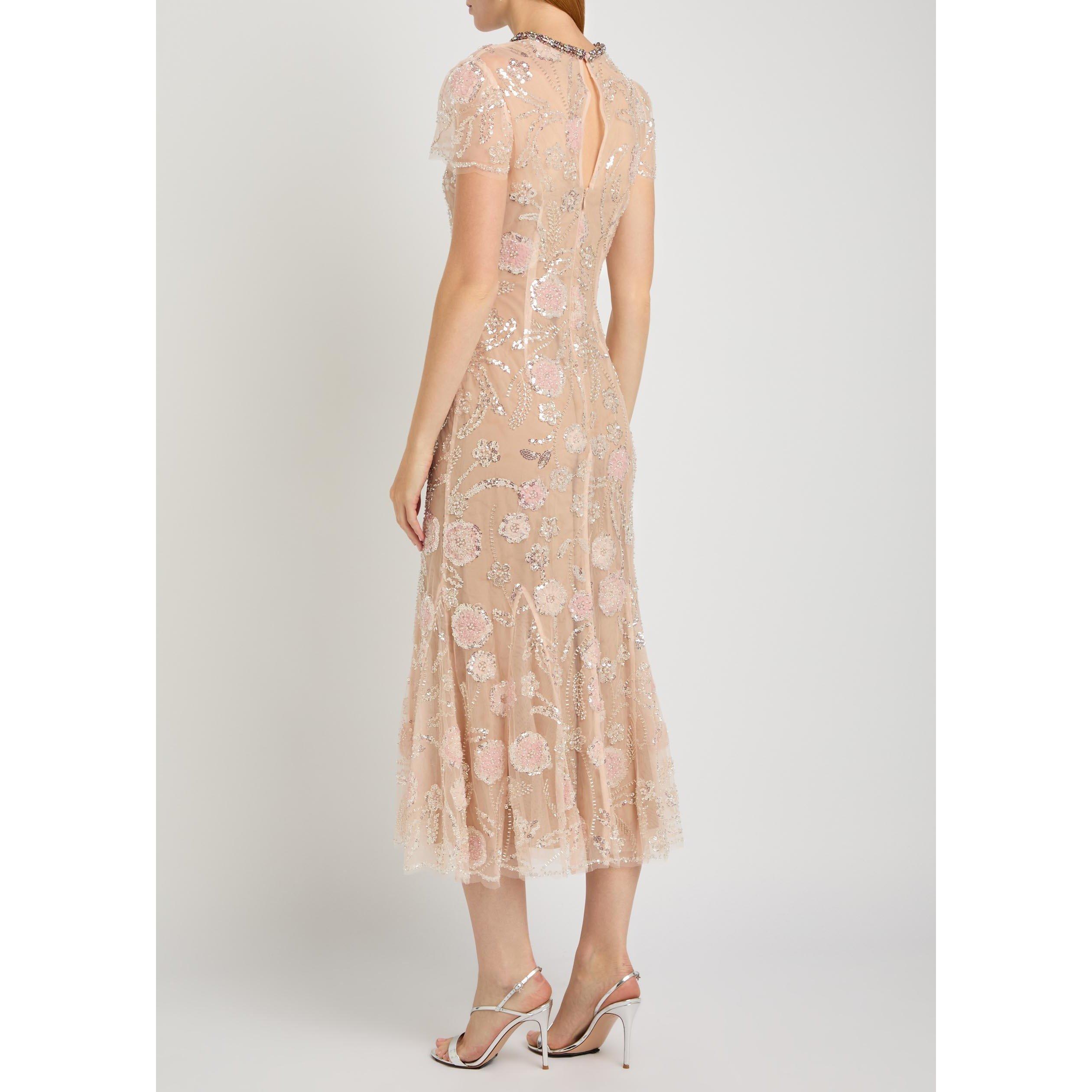 PINK - Self Portrait - LD FLOWER SEQUIN MIDI DRESS - 3