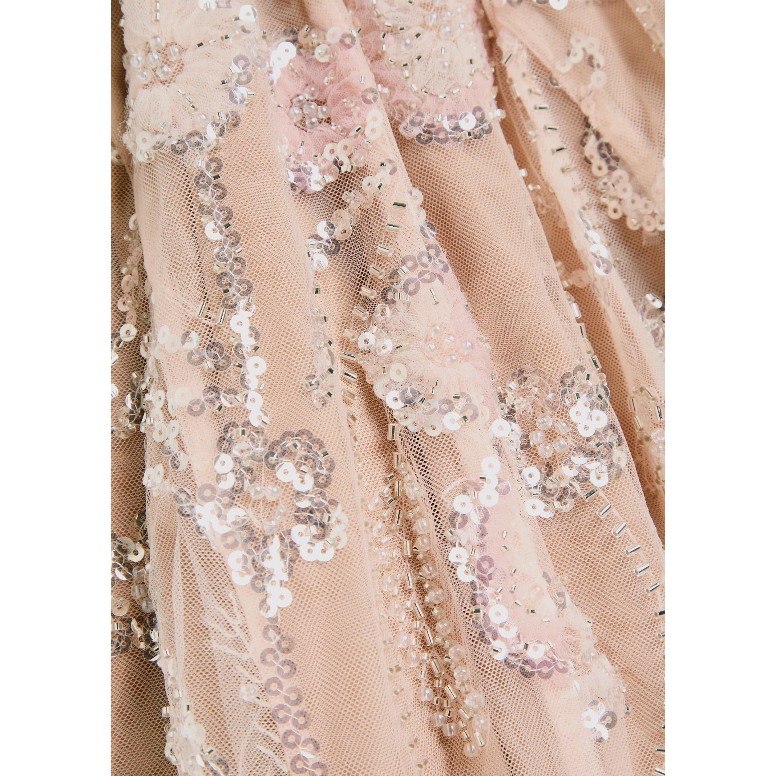 PINK - Self Portrait - LD FLOWER SEQUIN MIDI DRESS - 4