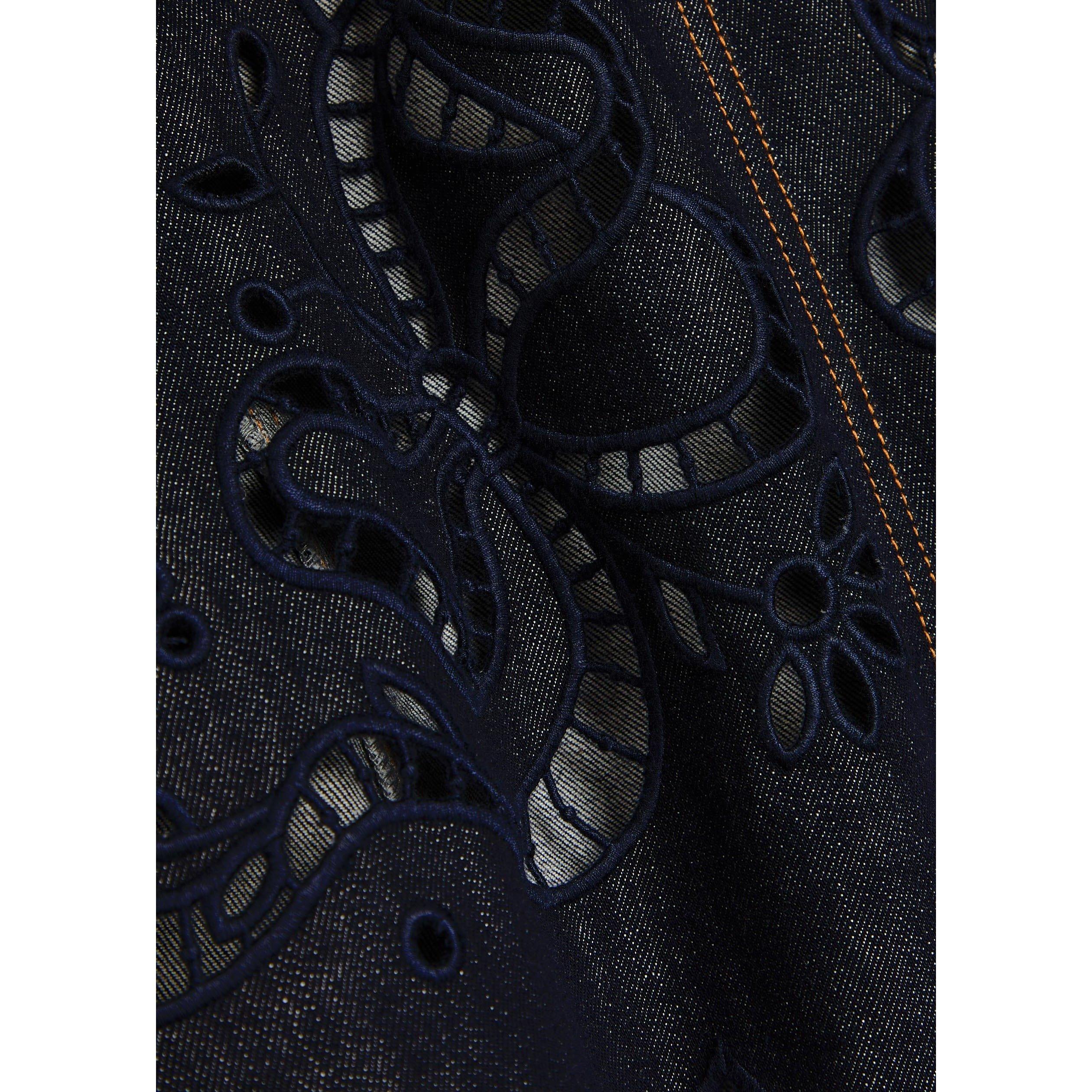 BLUE - Self Portrait - LD DENIM BOW EMBROIDERED DRESS - 4