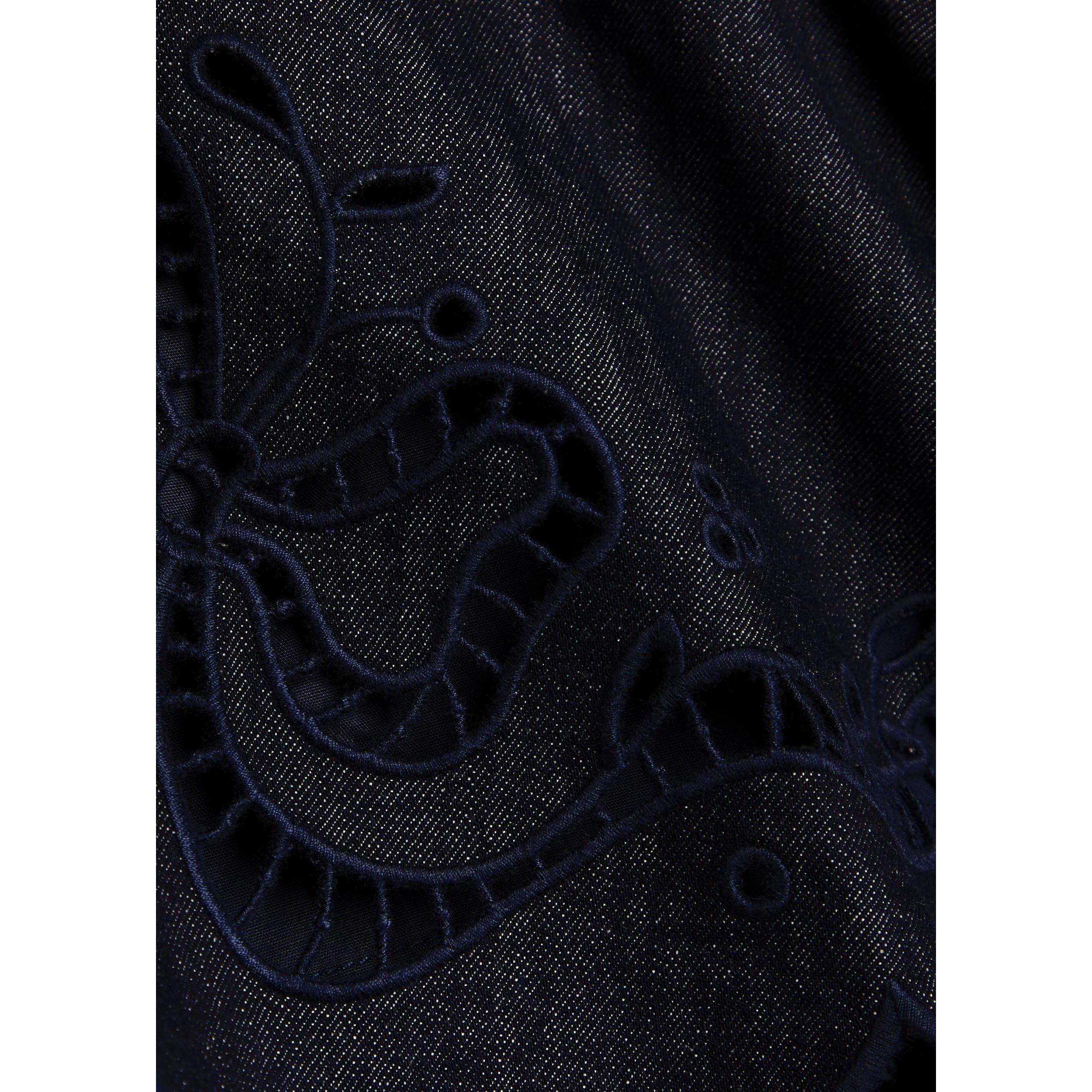BLUE - Self Portrait - SD DENIM BOW EMBROIDERED DRESS - 4