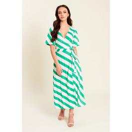 Be You BY Stripe Wrap Midi Dress Womens