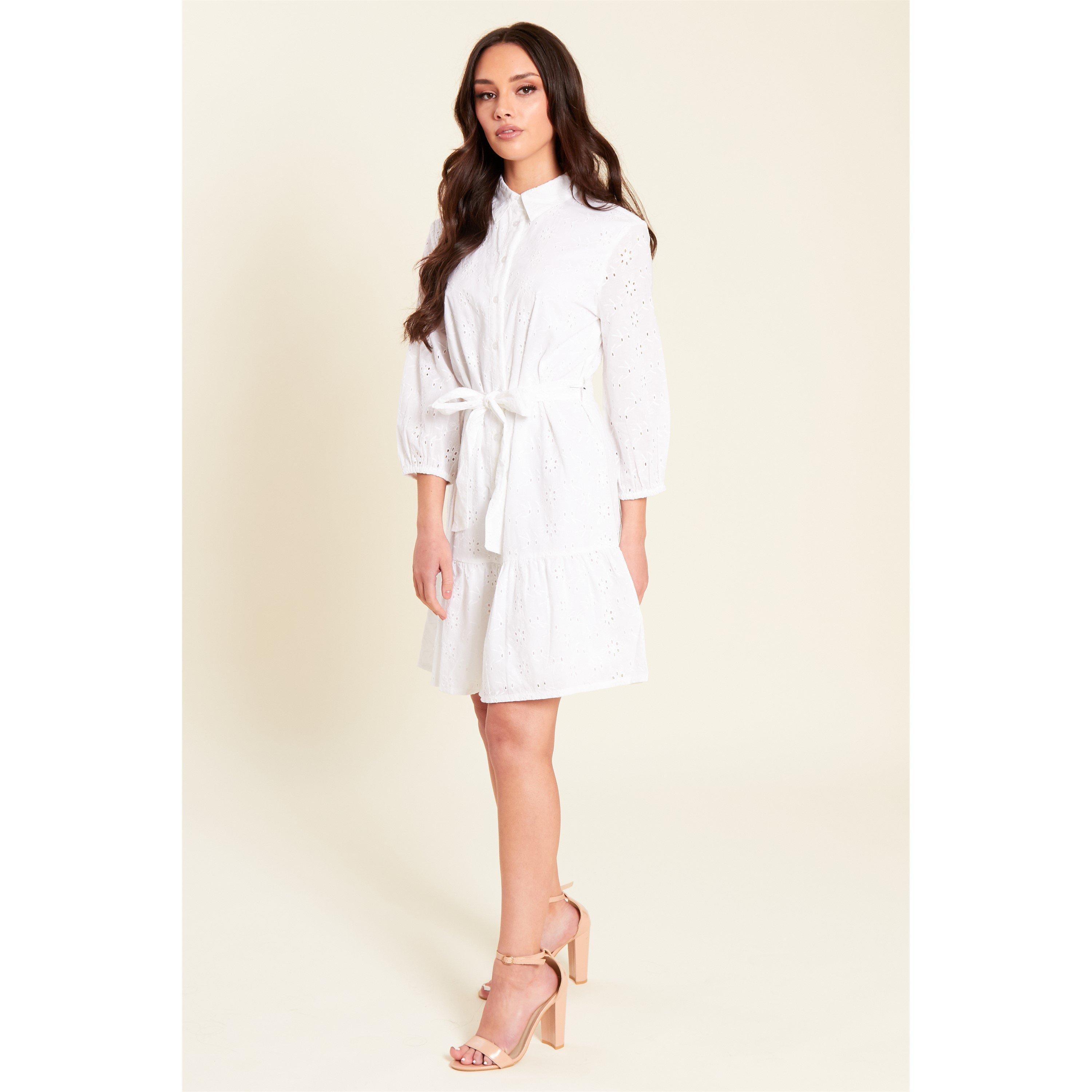 Wit - Be You - Broderie Tie Waist Shirt Dress - 3