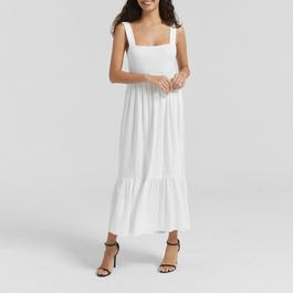 Be You Linen Linen Shirred Dress