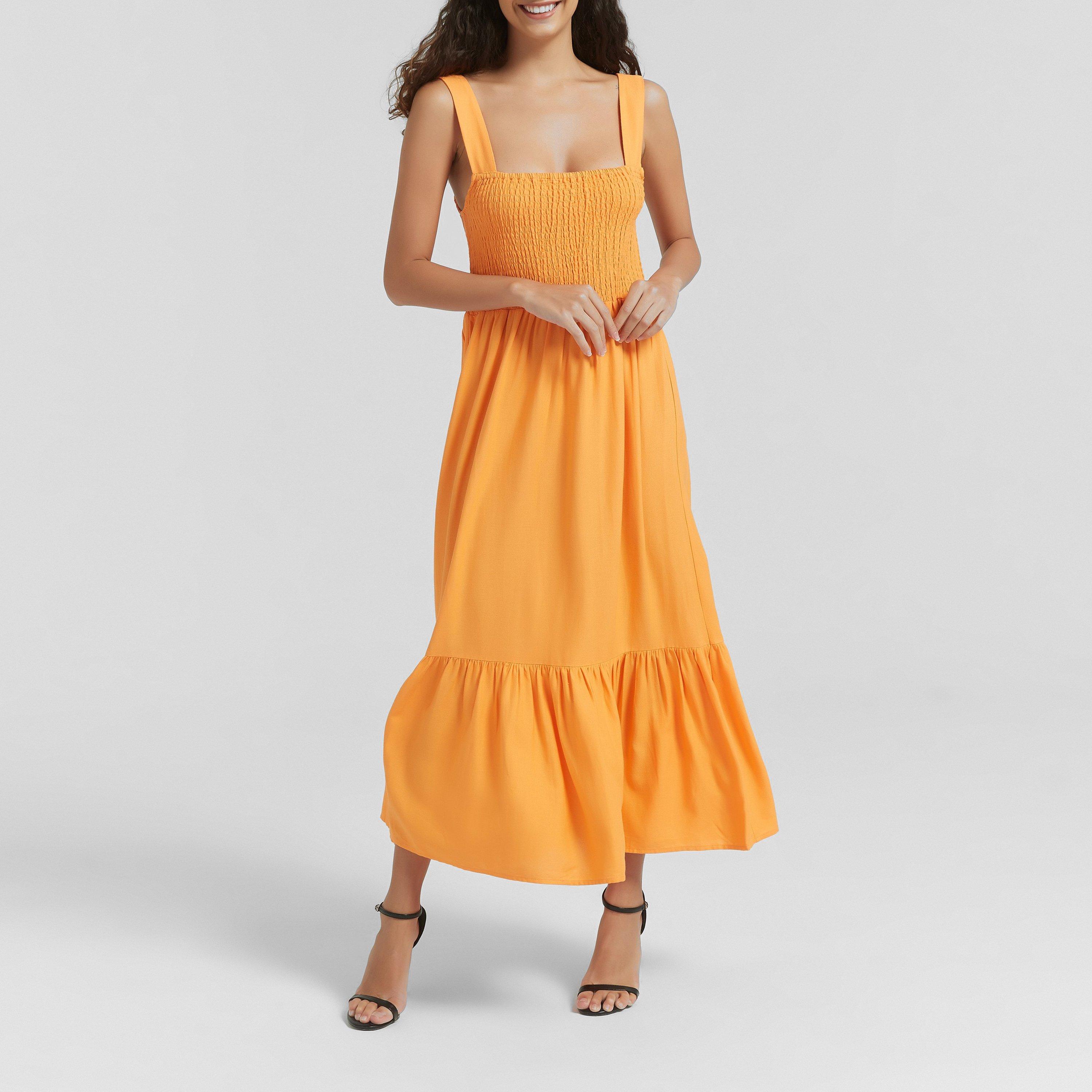 Laranja - Be You - Linen Linen Shirred Dress - 1
