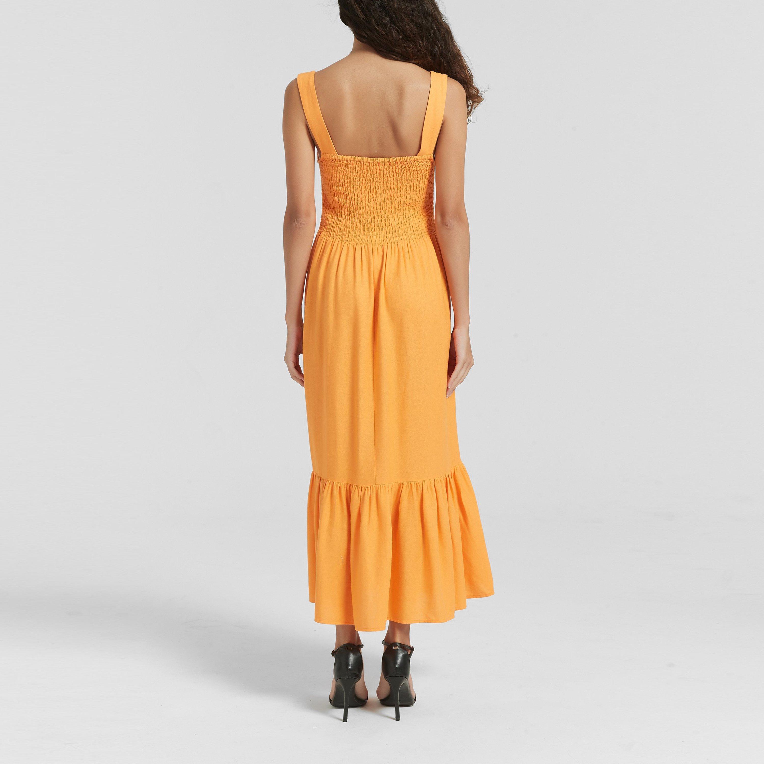 Laranja - Be You - Linen Linen Shirred Dress - 2